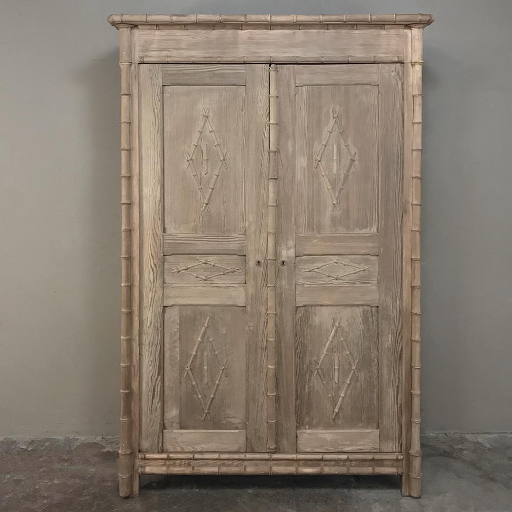 French 19th Century Faux Bamboo Armoire