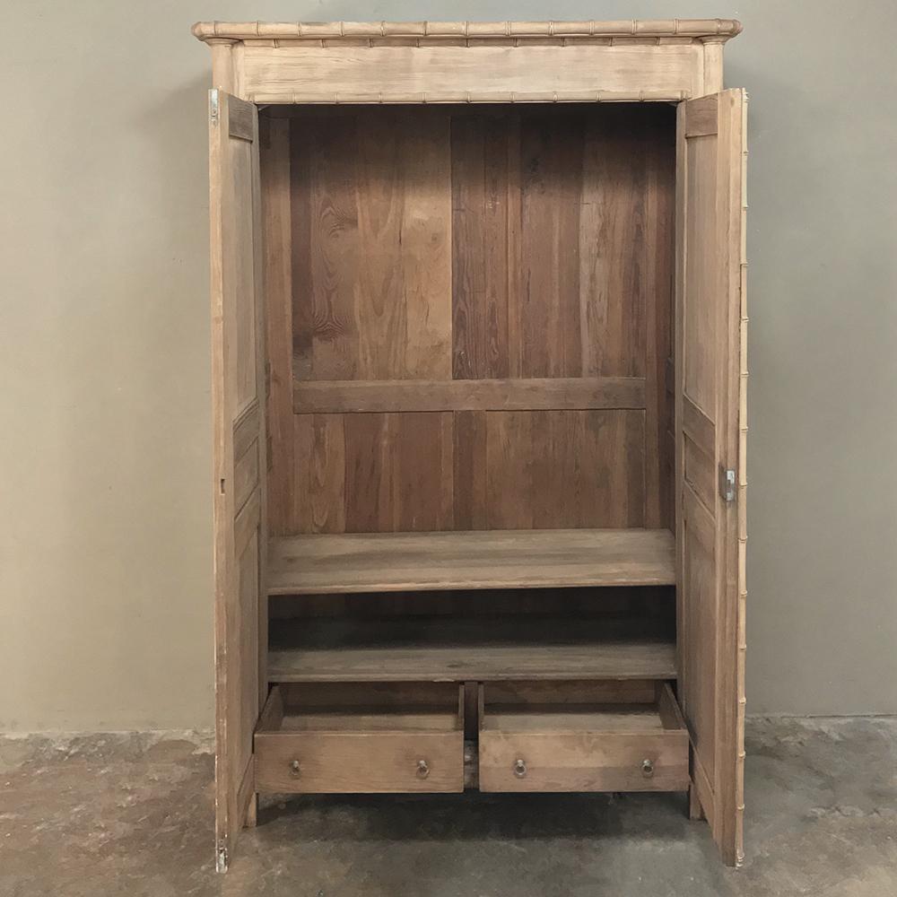 Maple 19th Century Faux Bamboo Armoire