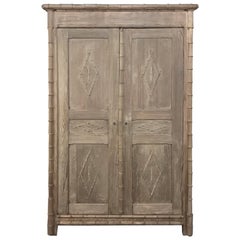 Antique 19th Century Faux Bamboo Armoire