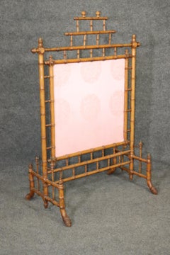 19th Century Faux Bamboo Asian Style French-Made Firescreen