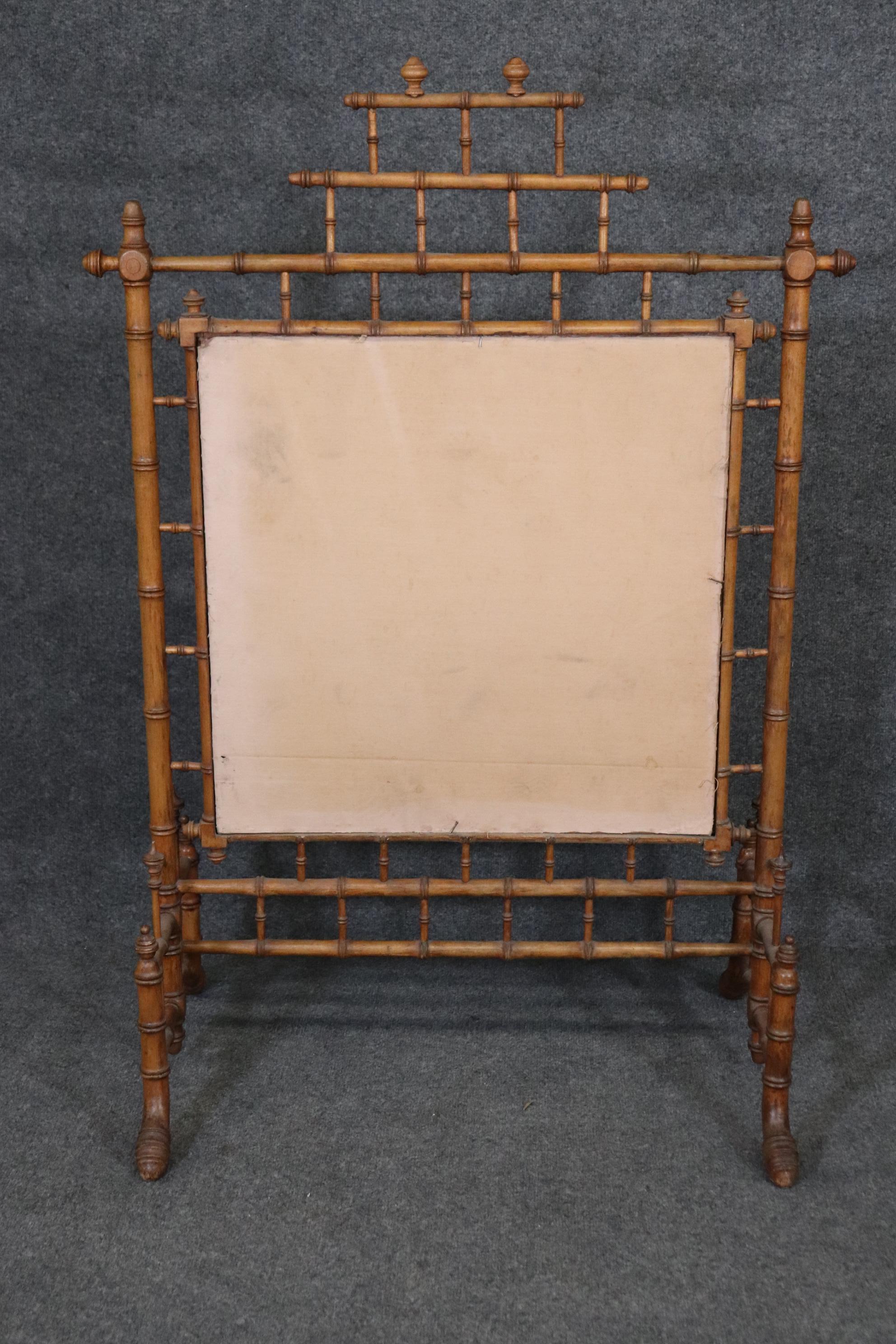 Late 19th Century 19th Century Faux Bamboo Asian Style French-Made Firescreen