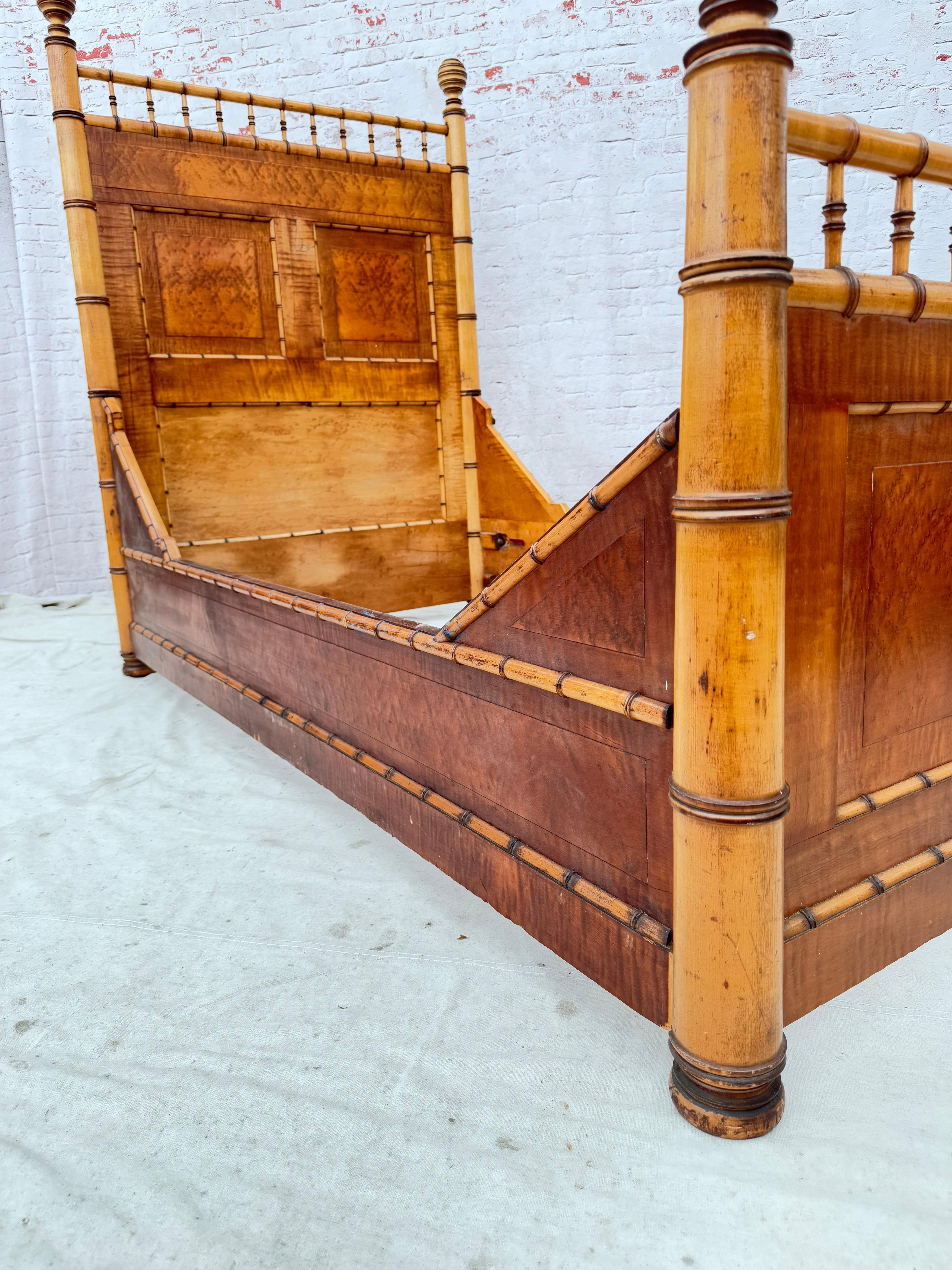 19th Century Faux Bamboo Bed For Sale 6