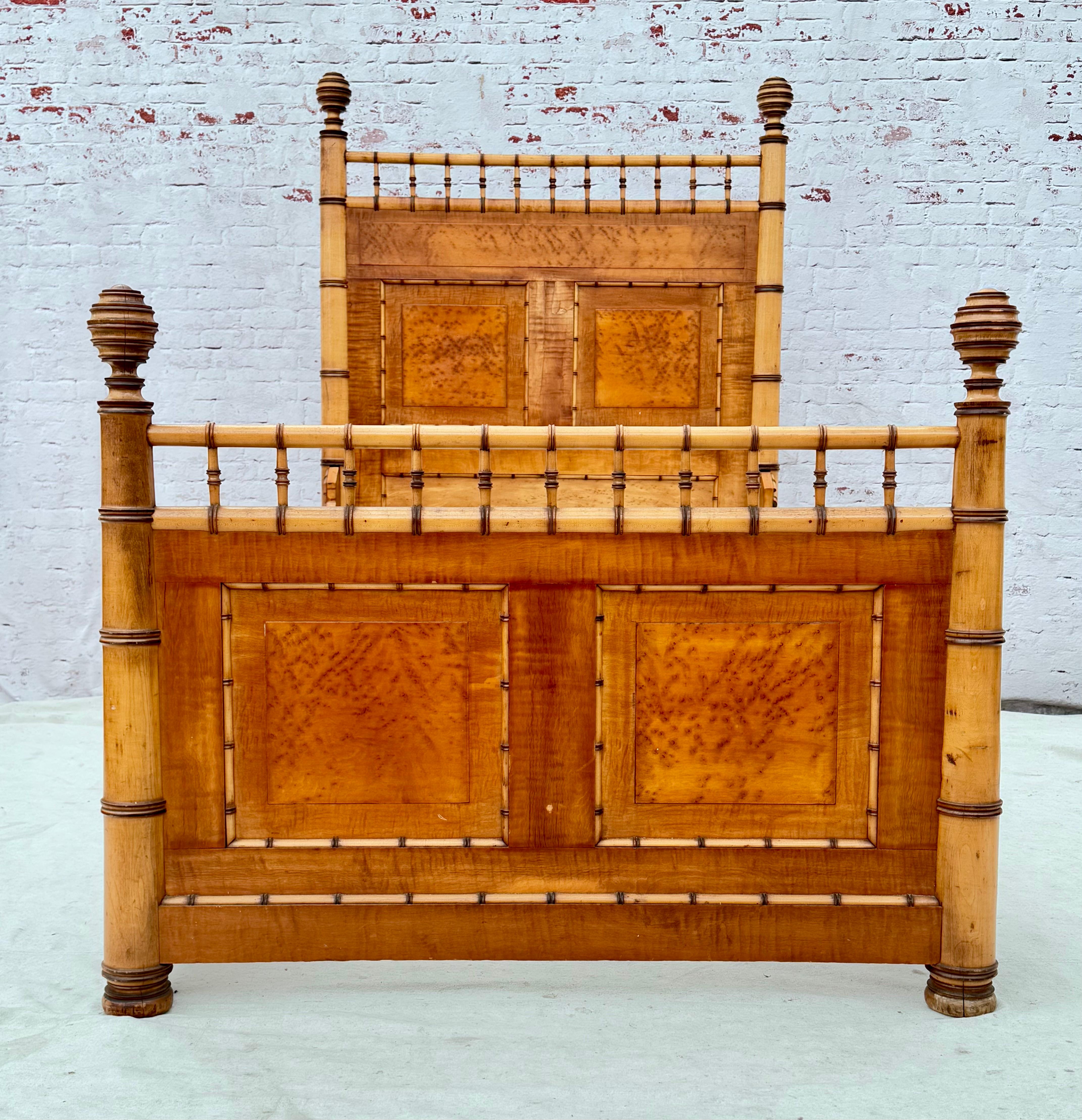 Aesthetic Movement 19th Century Faux Bamboo Bed For Sale