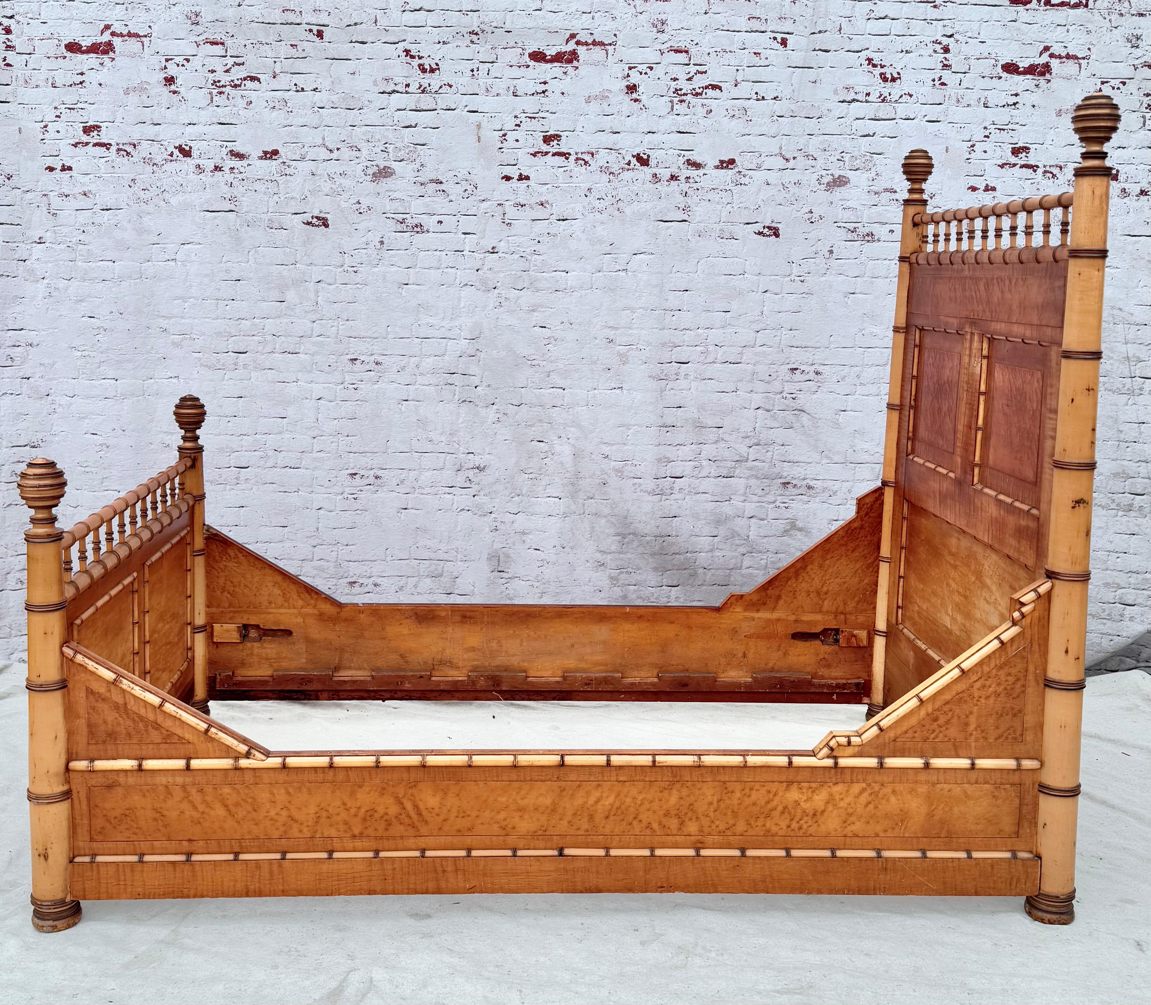 19th Century Faux Bamboo Bed For Sale 1