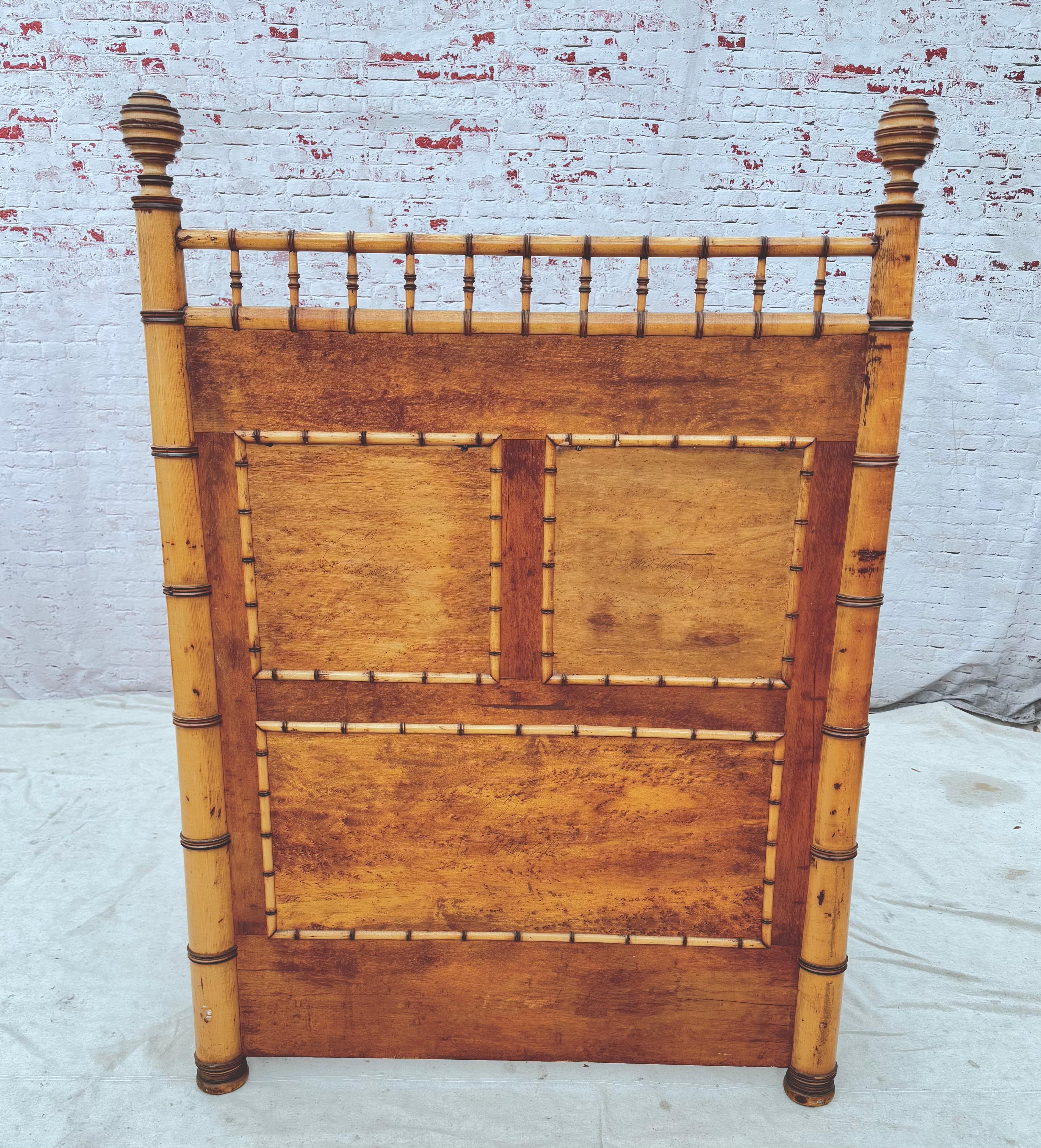 19th Century Faux Bamboo Bed For Sale 3
