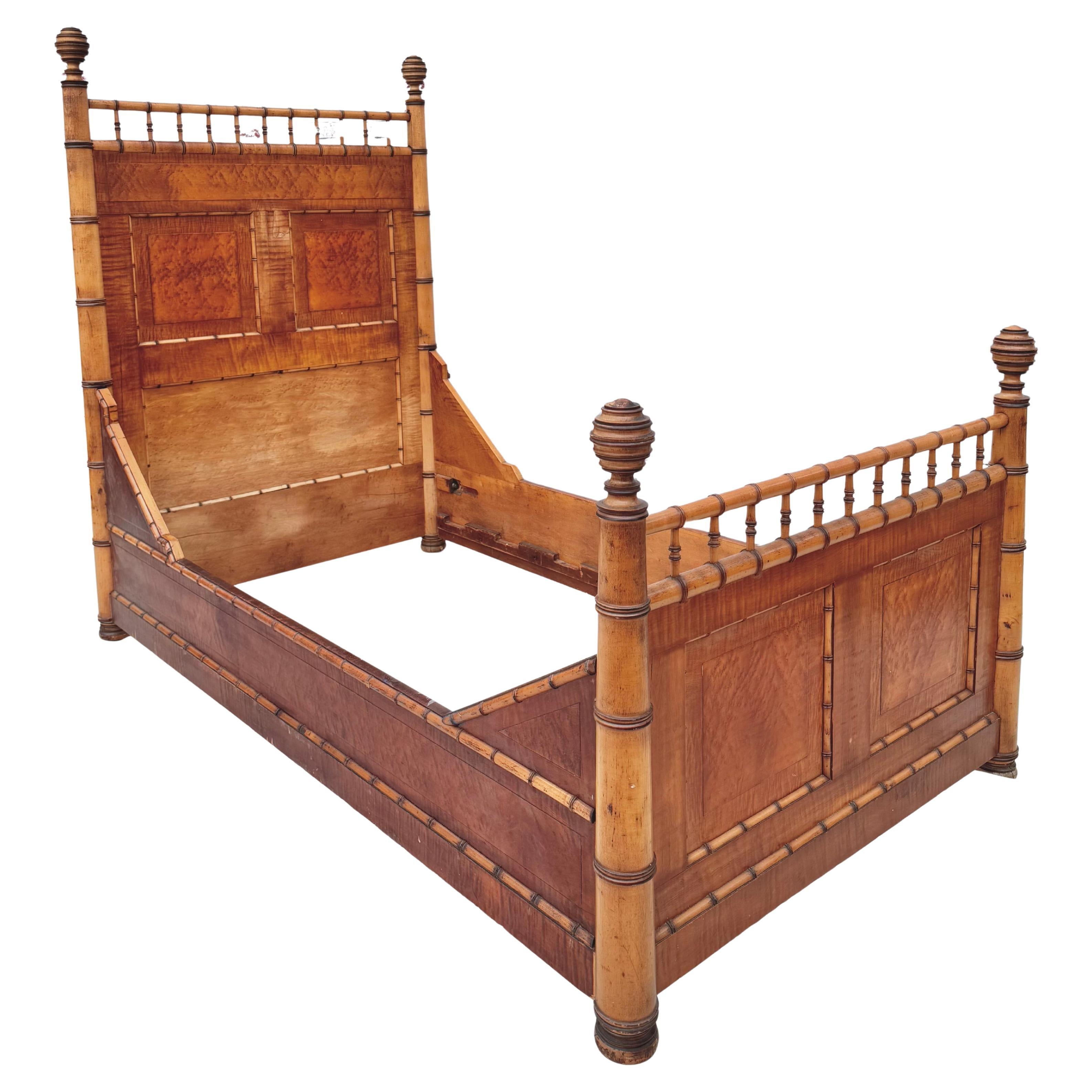 19th Century Faux Bamboo Bed