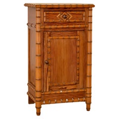 Antique 19th Century Faux Bamboo Bedside Cabinet