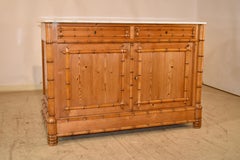 19th Century Faux Bamboo Buffet with Marble Top