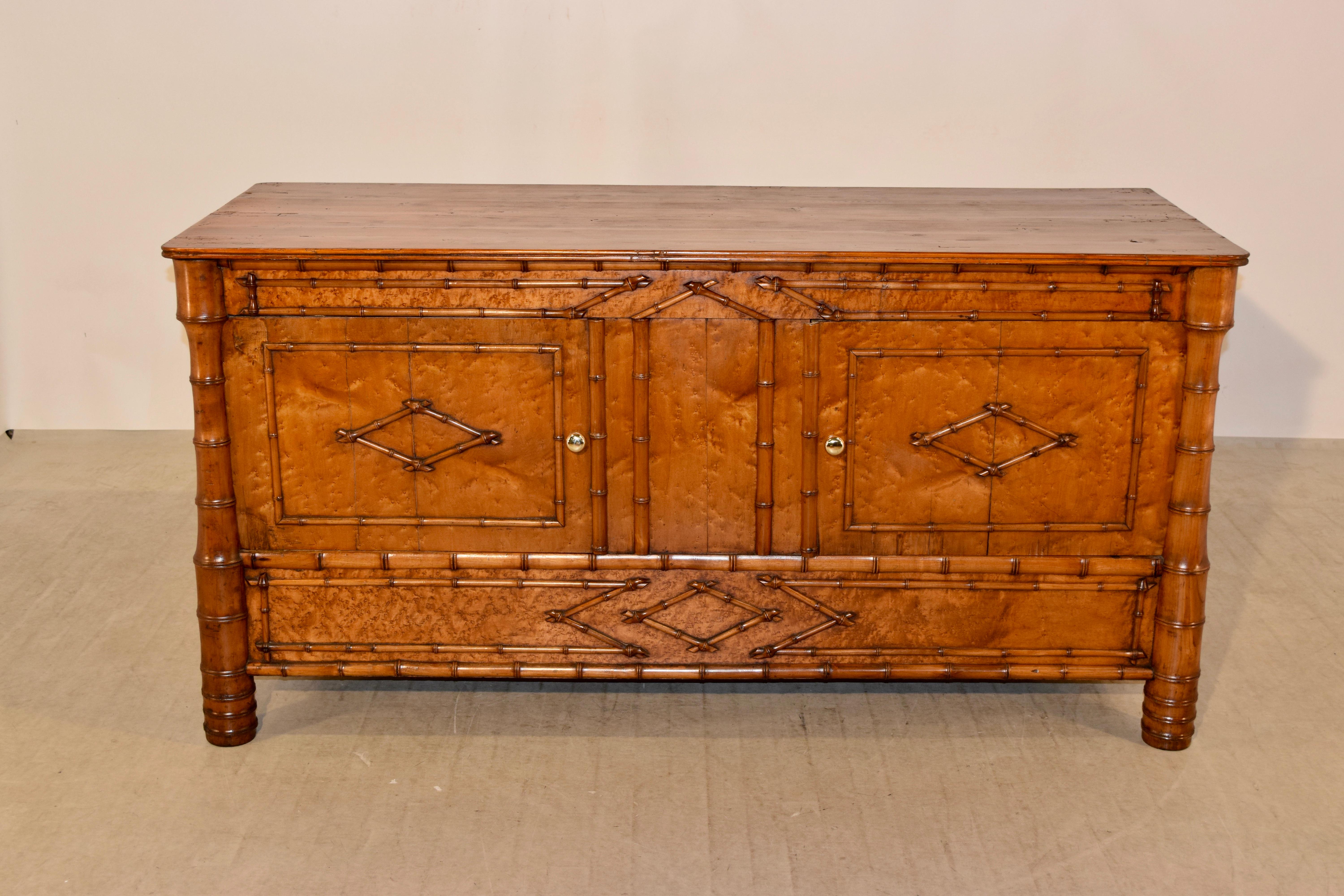 Art Nouveau 19th Century Faux Bamboo Cabinet