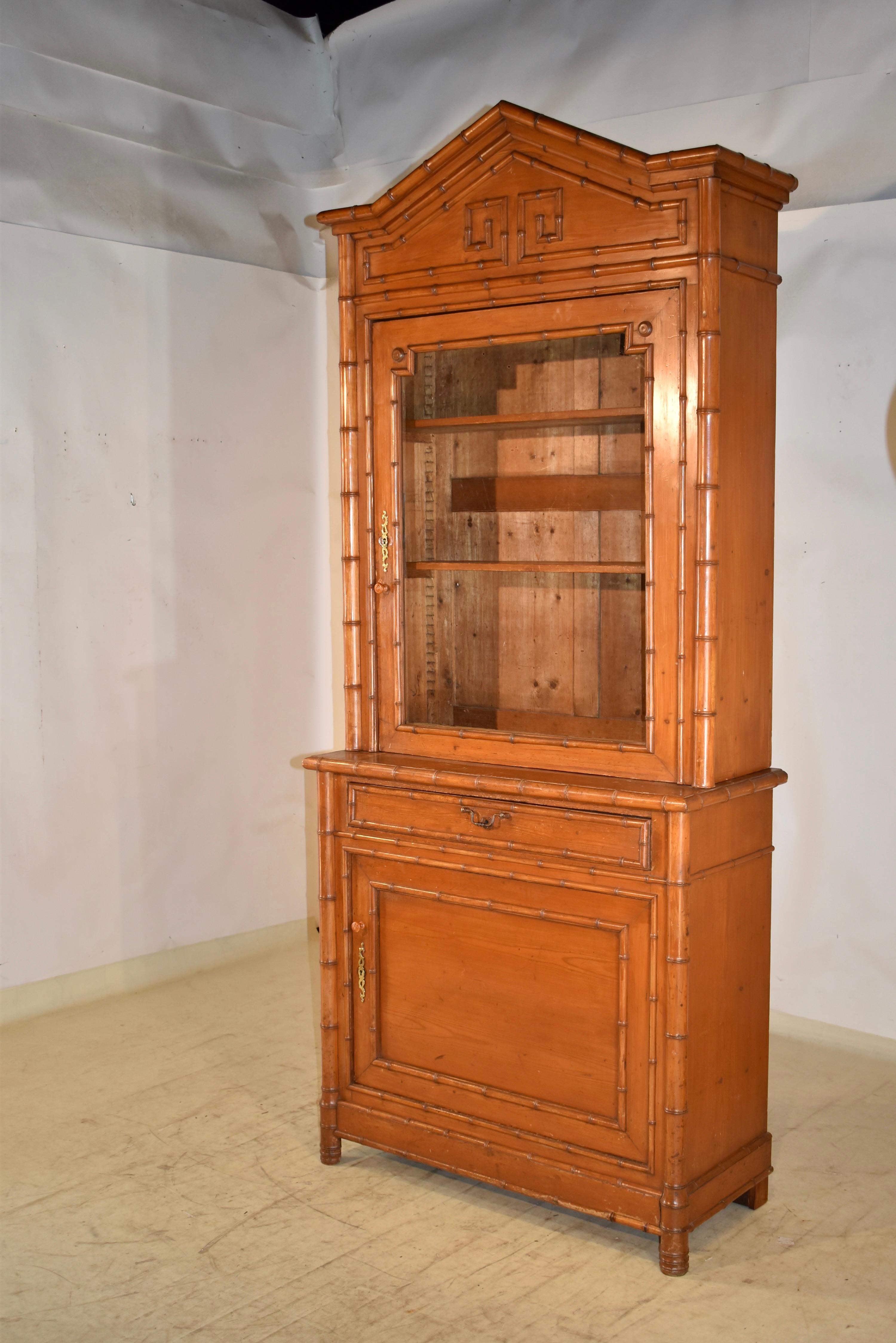 Art Nouveau 19th Century Faux Bamboo Cabinet For Sale