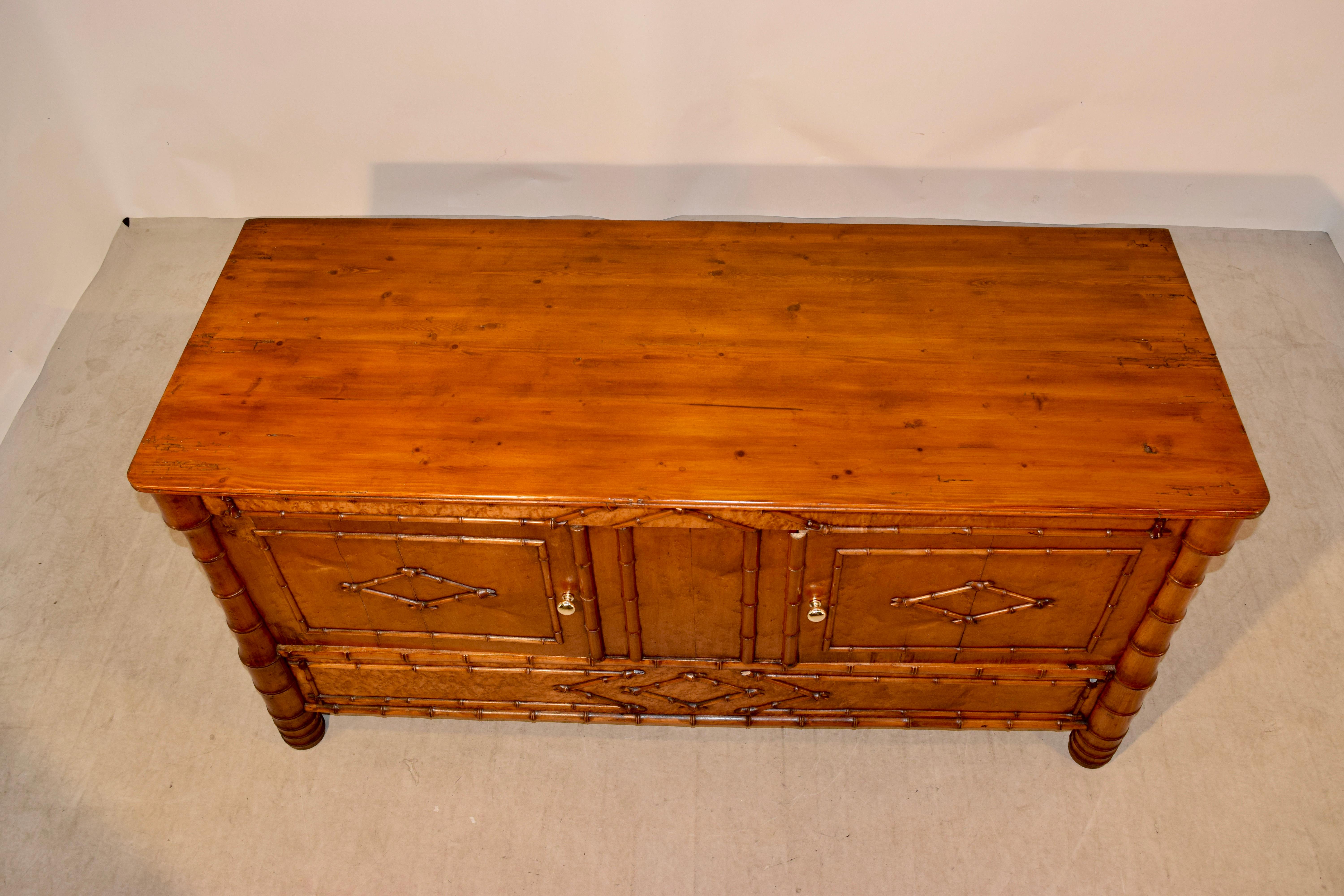 Birdseye Maple 19th Century Faux Bamboo Cabinet