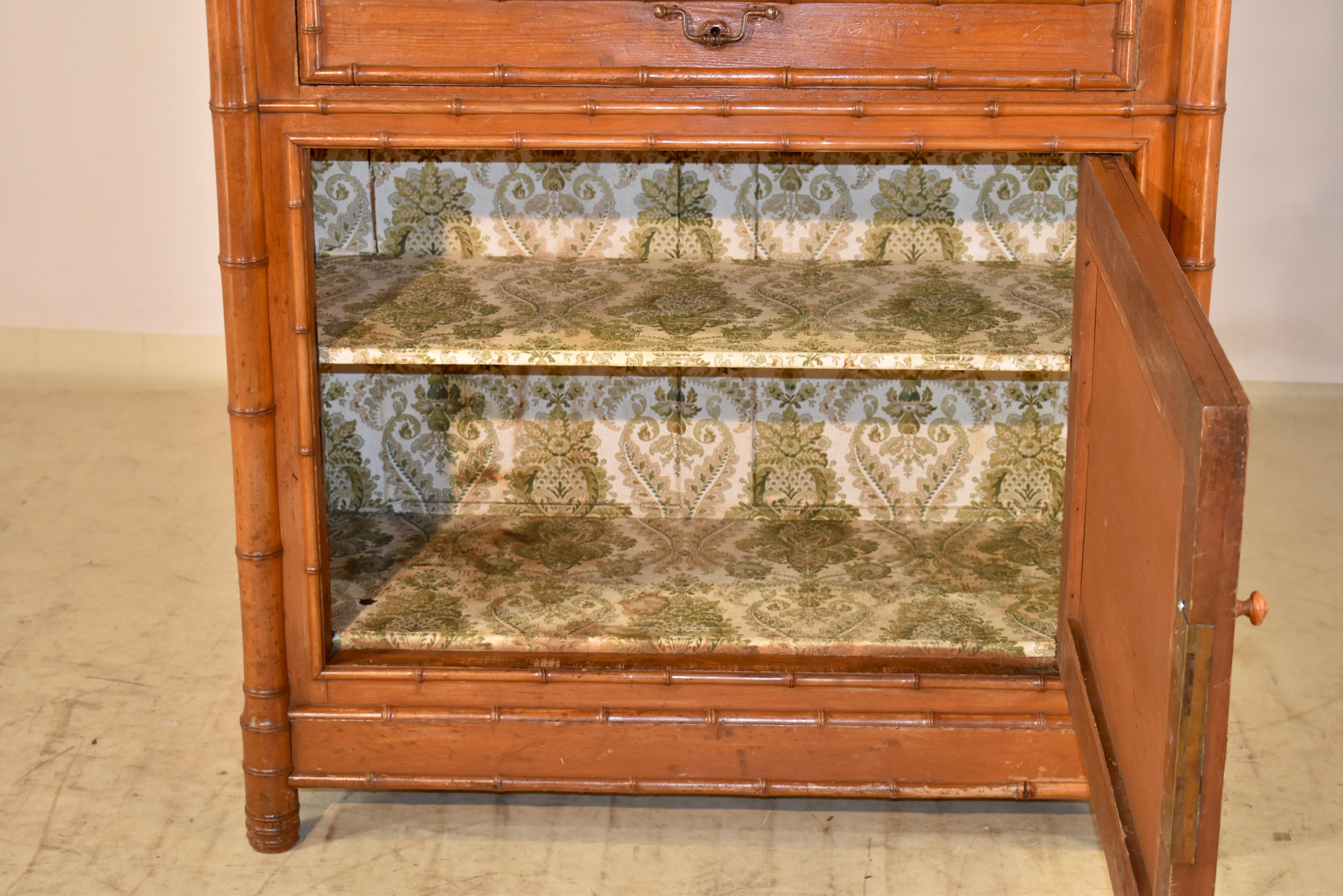 19th Century Faux Bamboo Cabinet In Good Condition For Sale In High Point, NC