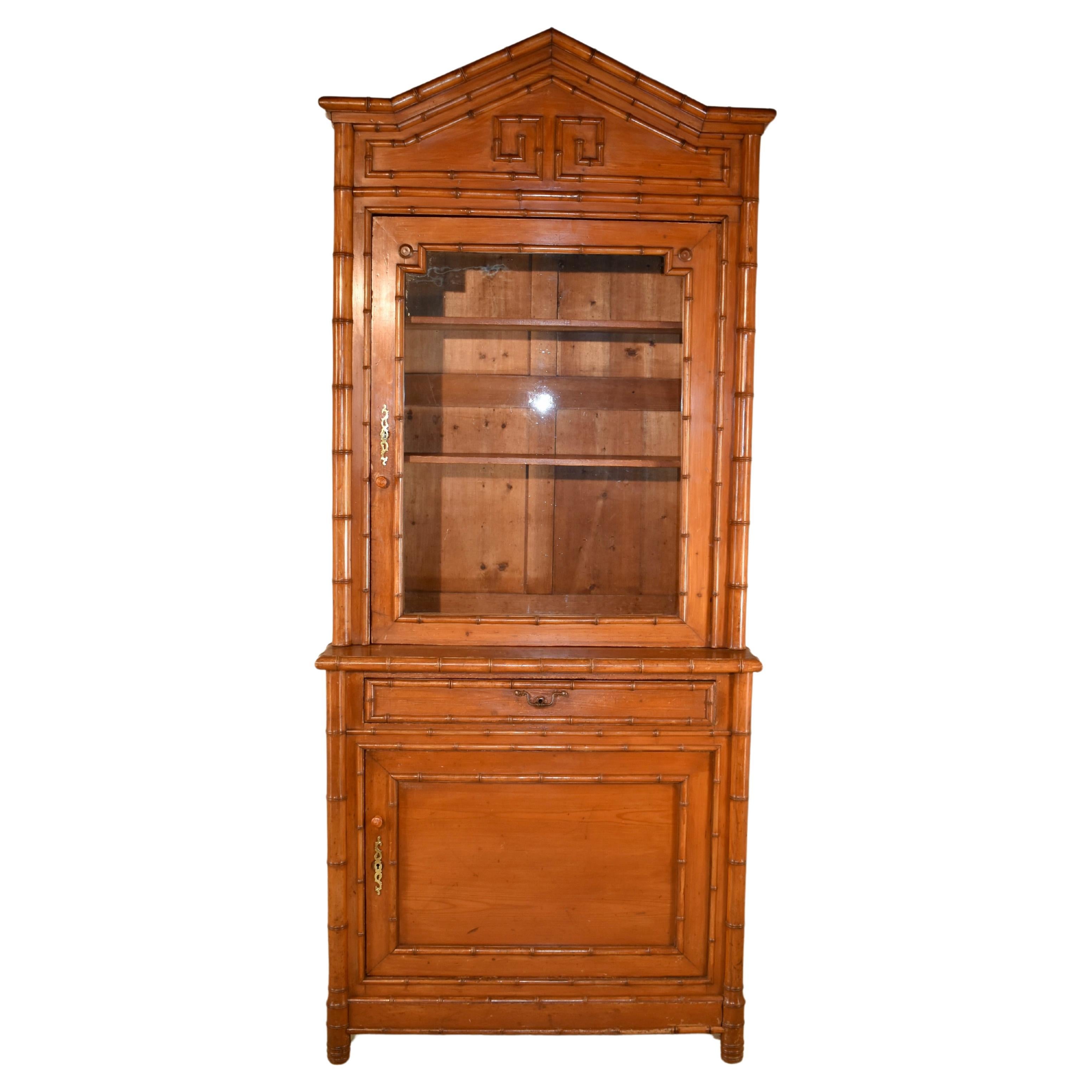 19th Century Faux Bamboo Cabinet For Sale