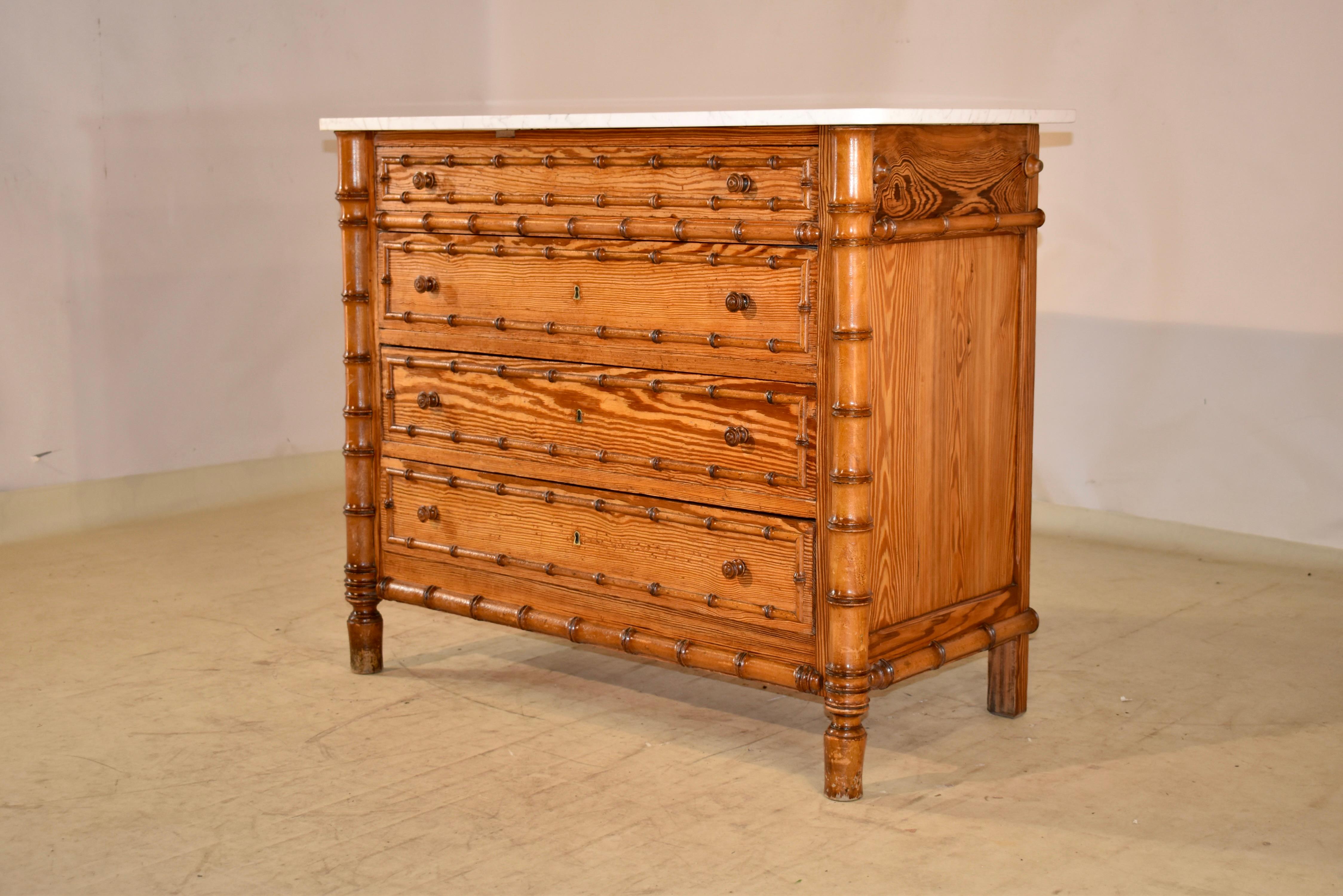 19th Century Faux Bamboo Chest of Drawers 1