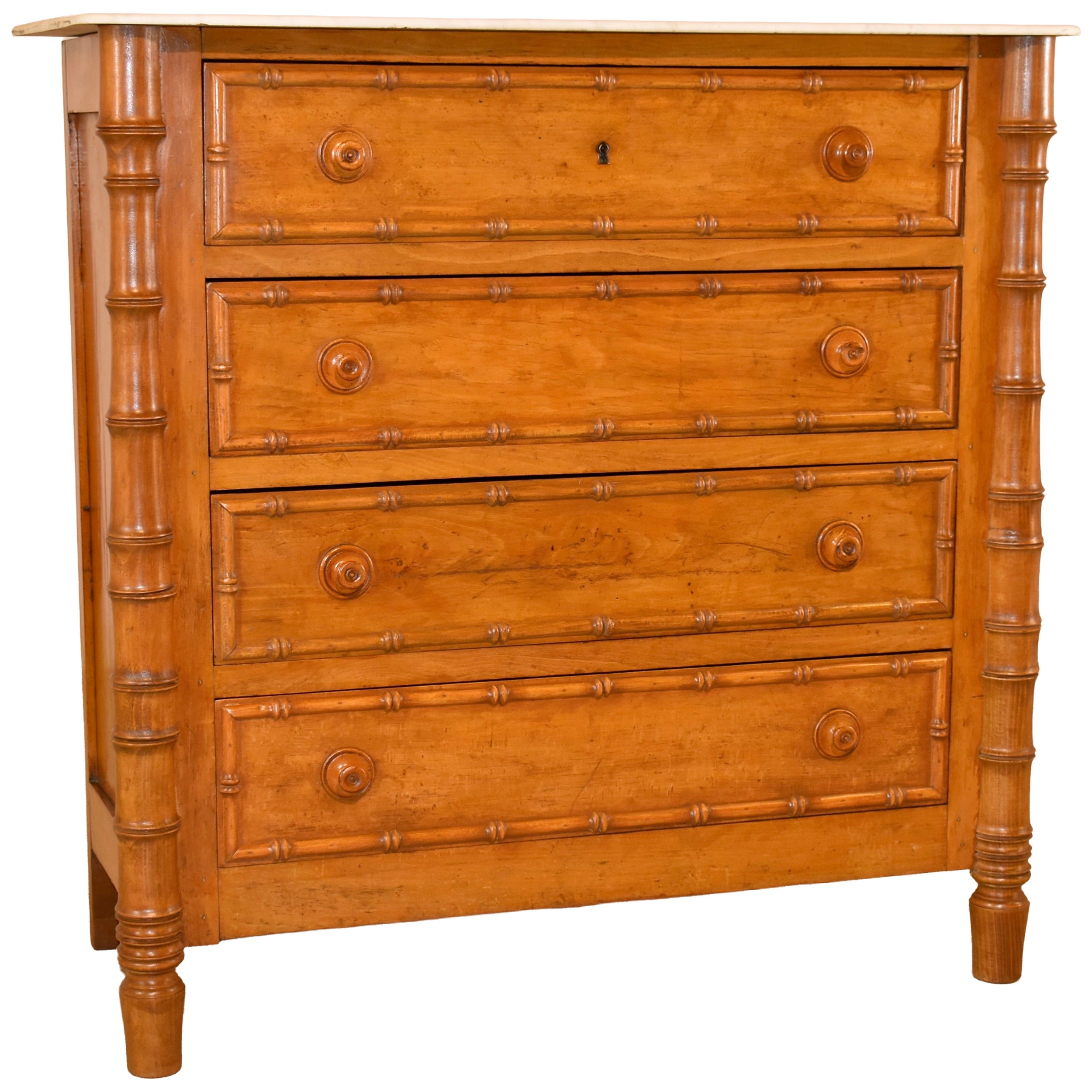 19th Century Faux Bamboo Chest of Drawers from France