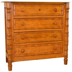 19th Century Faux Bamboo Chest of Drawers from France