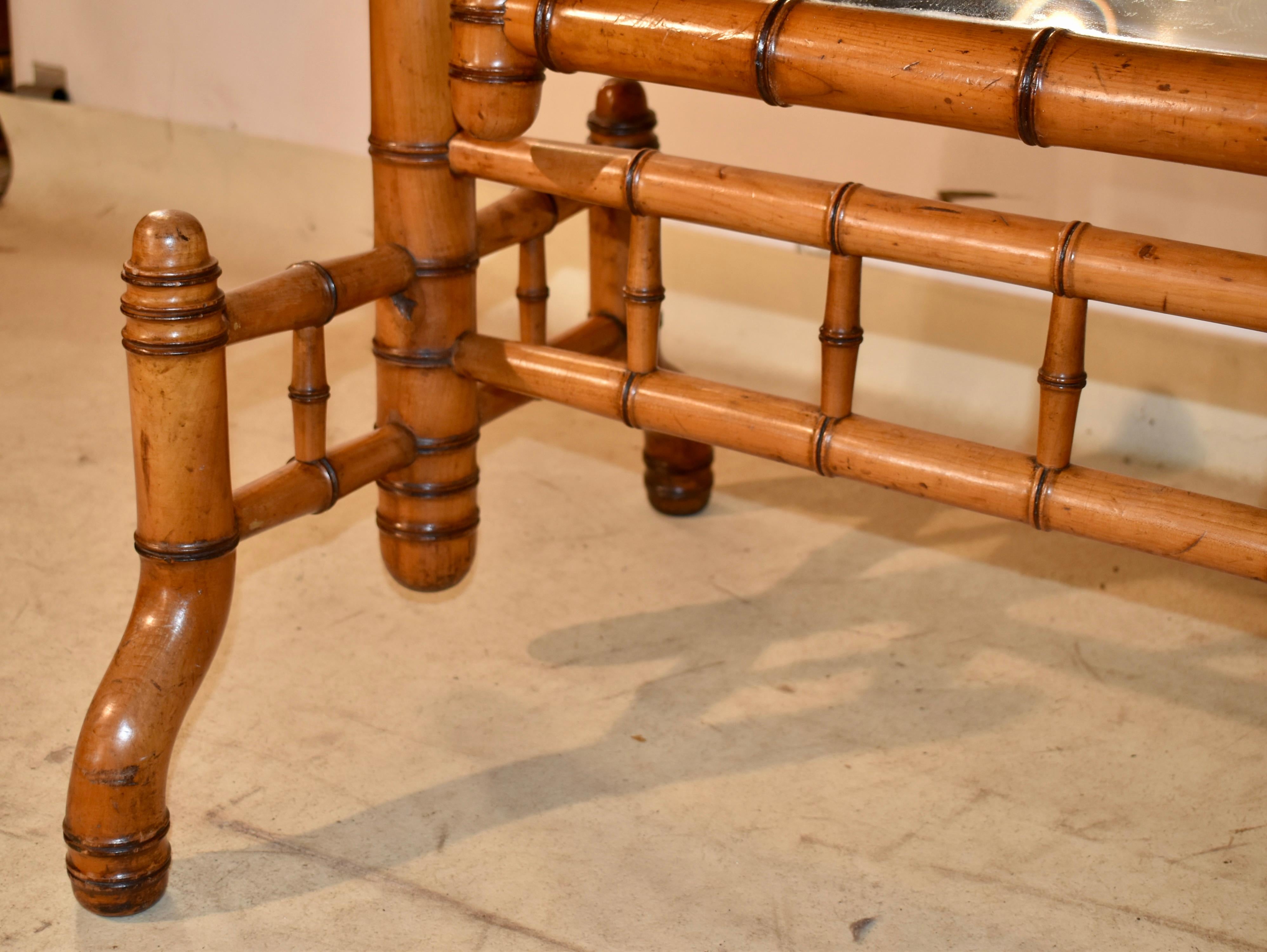 Specchio chevale in finto bambù del XIX secolo in vendita 1