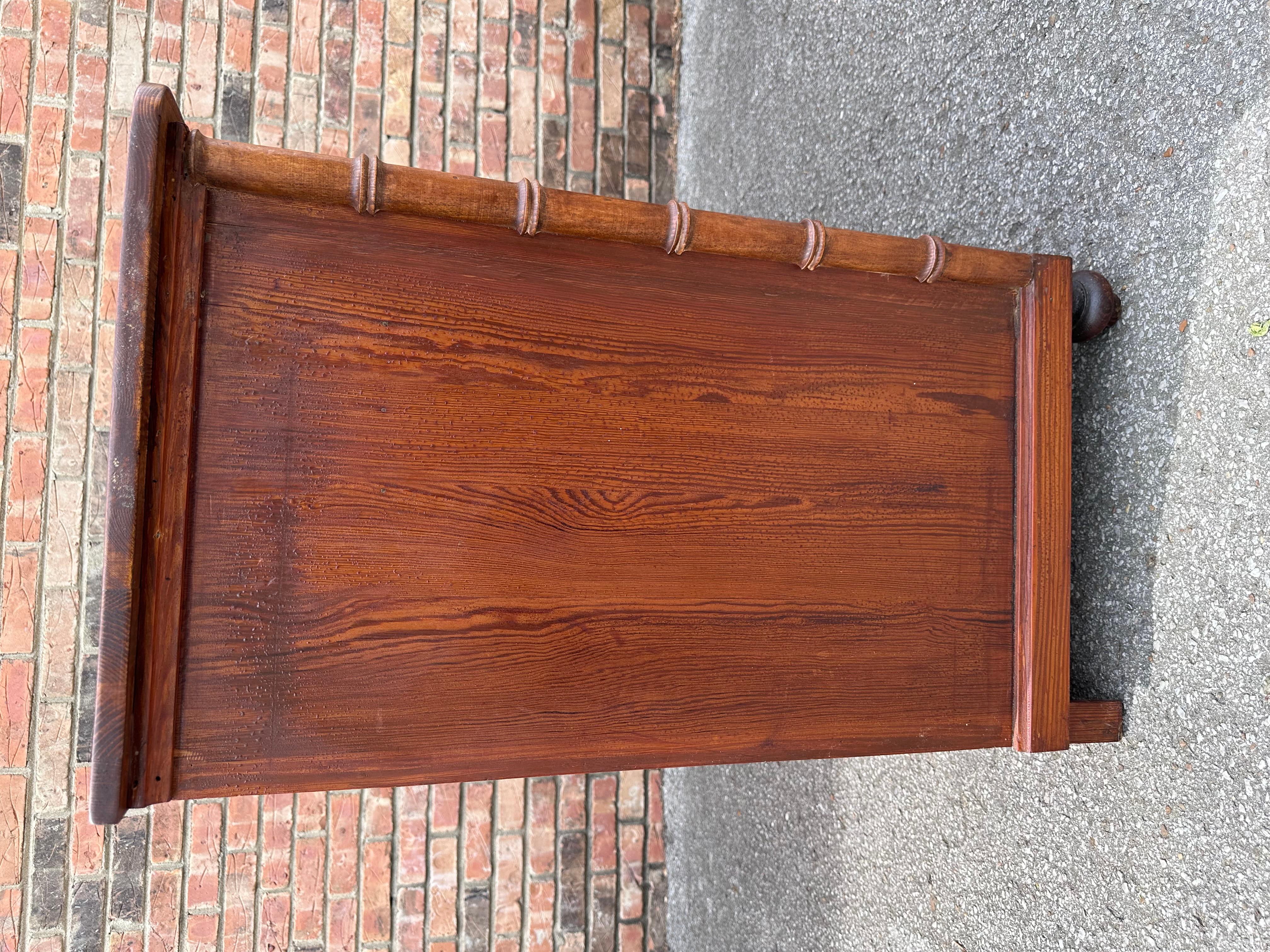 Hardwood 19th Century Faux Bamboo Cupboard For Sale