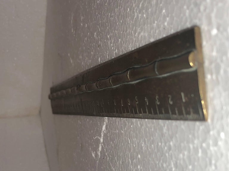 19th Century Faux Bamboo Desk Accessory Brass Ruler For Sale at 1stDibs