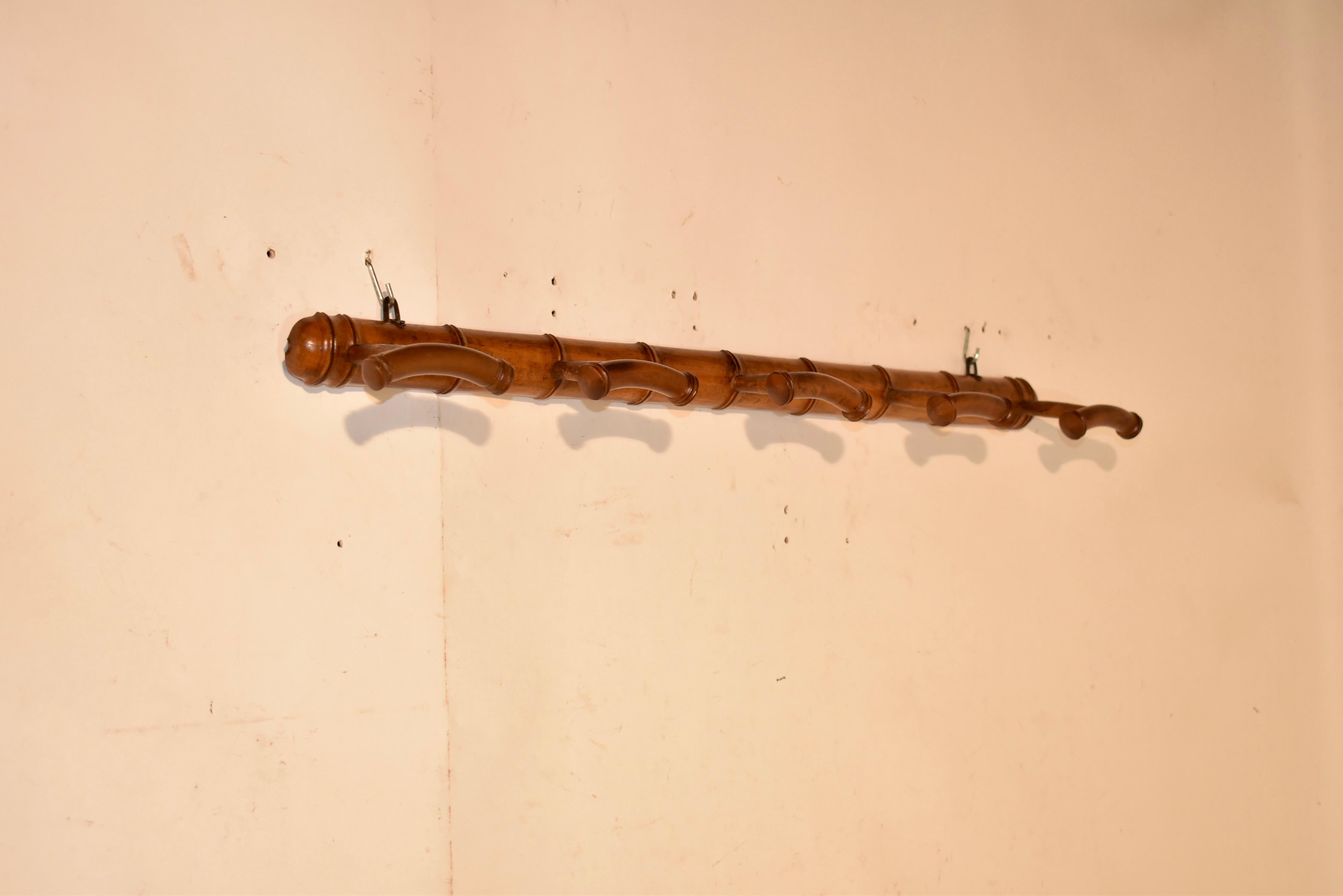 French 19th Century Faux Bamboo Hat or Coat Rack For Sale