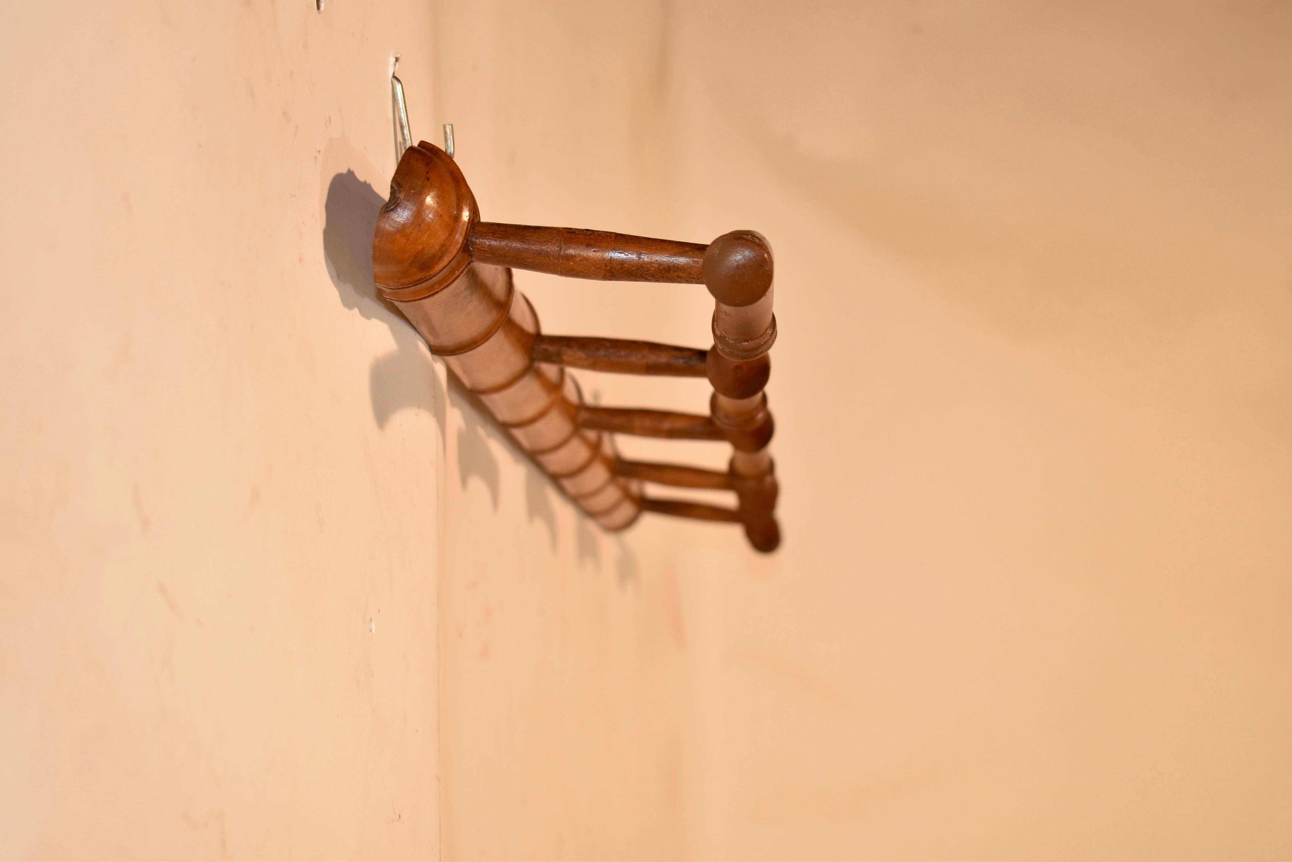 Turned 19th Century Faux Bamboo Hat or Coat Rack For Sale