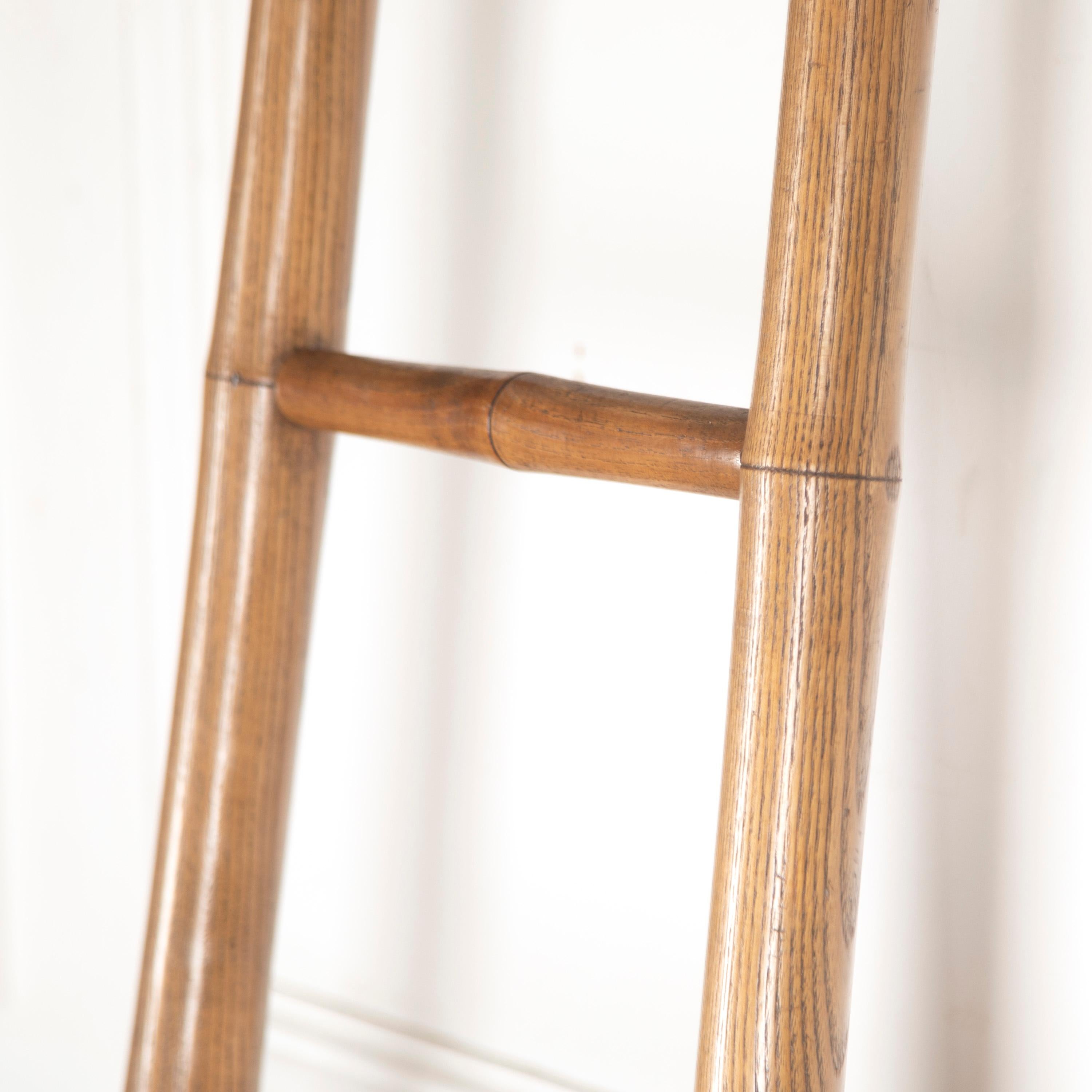 Turned 19th Century Faux Bamboo Library Ladder