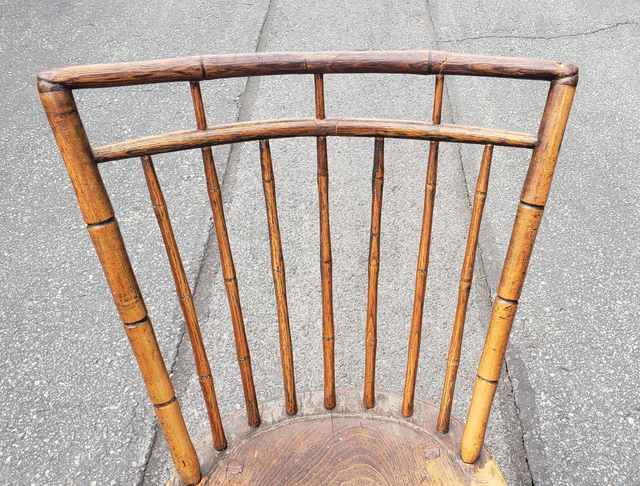 19th Century Faux Bamboo Maple Windsor Side Chair In Good Condition For Sale In Germantown, MD