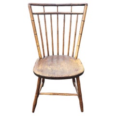 Chaise d'appoint Windsor en faux bambou et érable du 19ème siècle