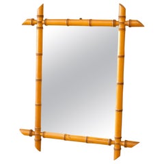 19th Century Faux Bamboo Mirror, 8 Antique 19th Century Faux Bamboo Mirror, 8