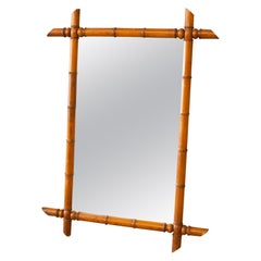 19th Century Faux Bamboo Mirror, 9 Antique 19th Century Faux Bamboo Mirror, 9