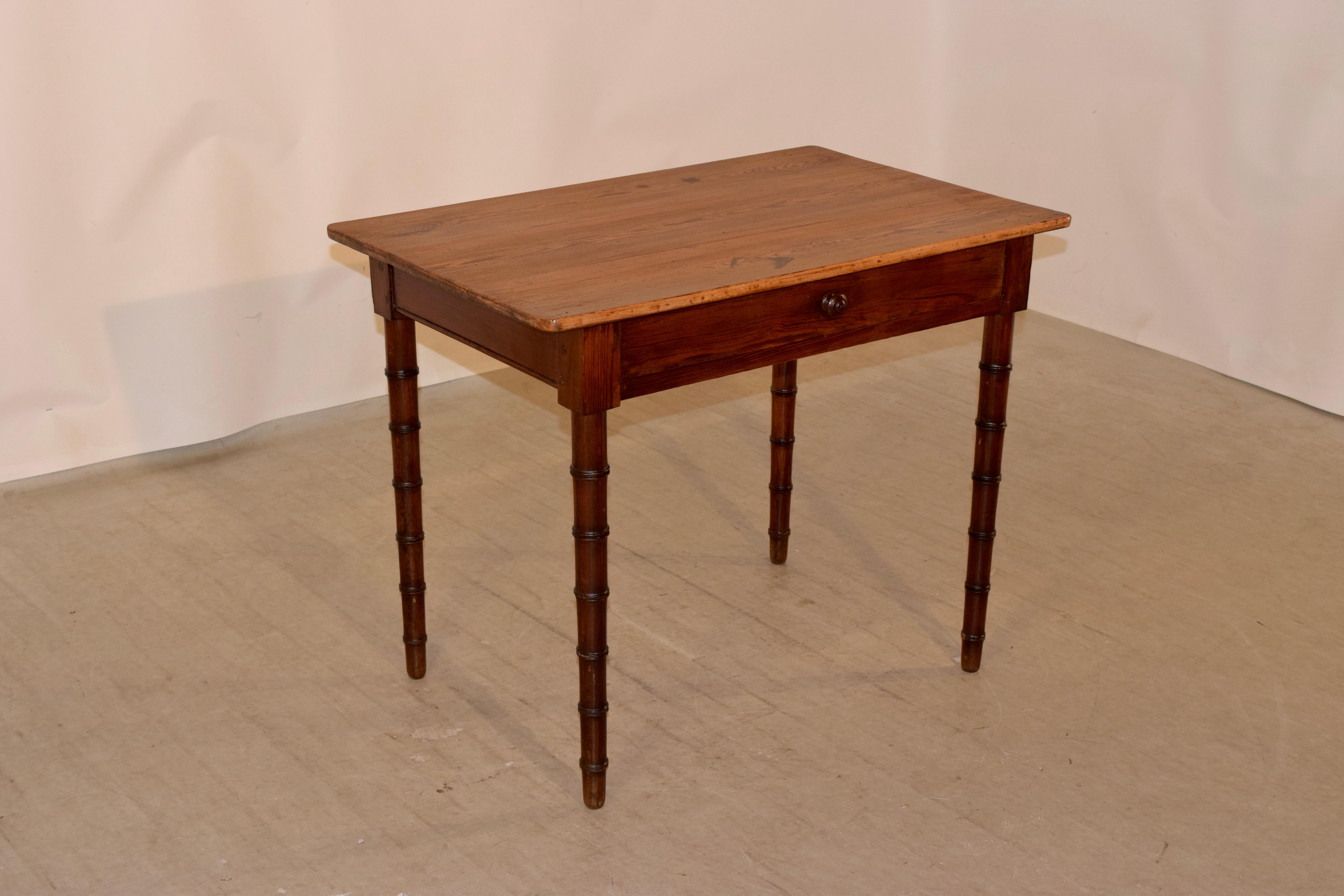 Art Nouveau 19th Century Faux Bamboo Side Table