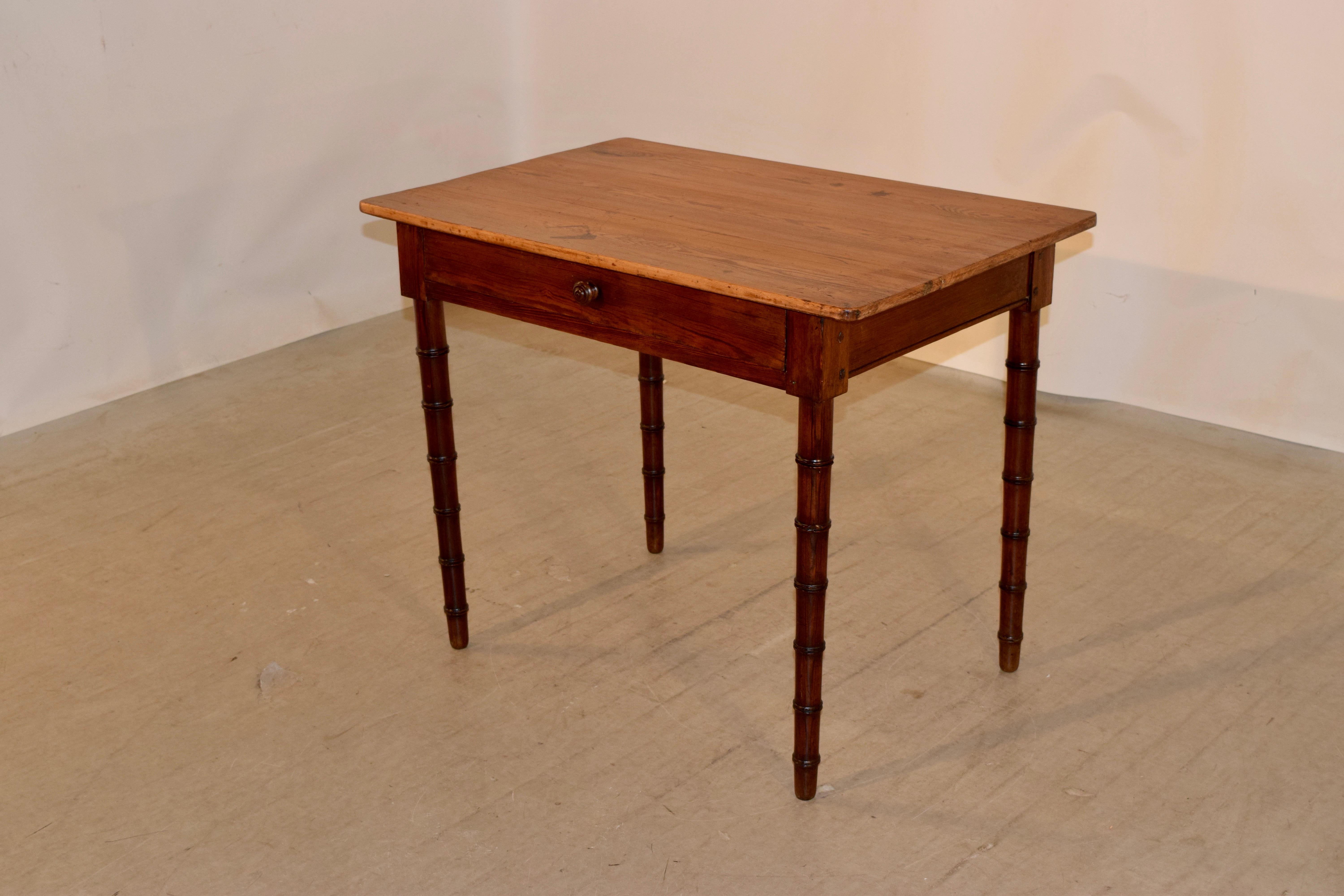 French 19th Century Faux Bamboo Side Table