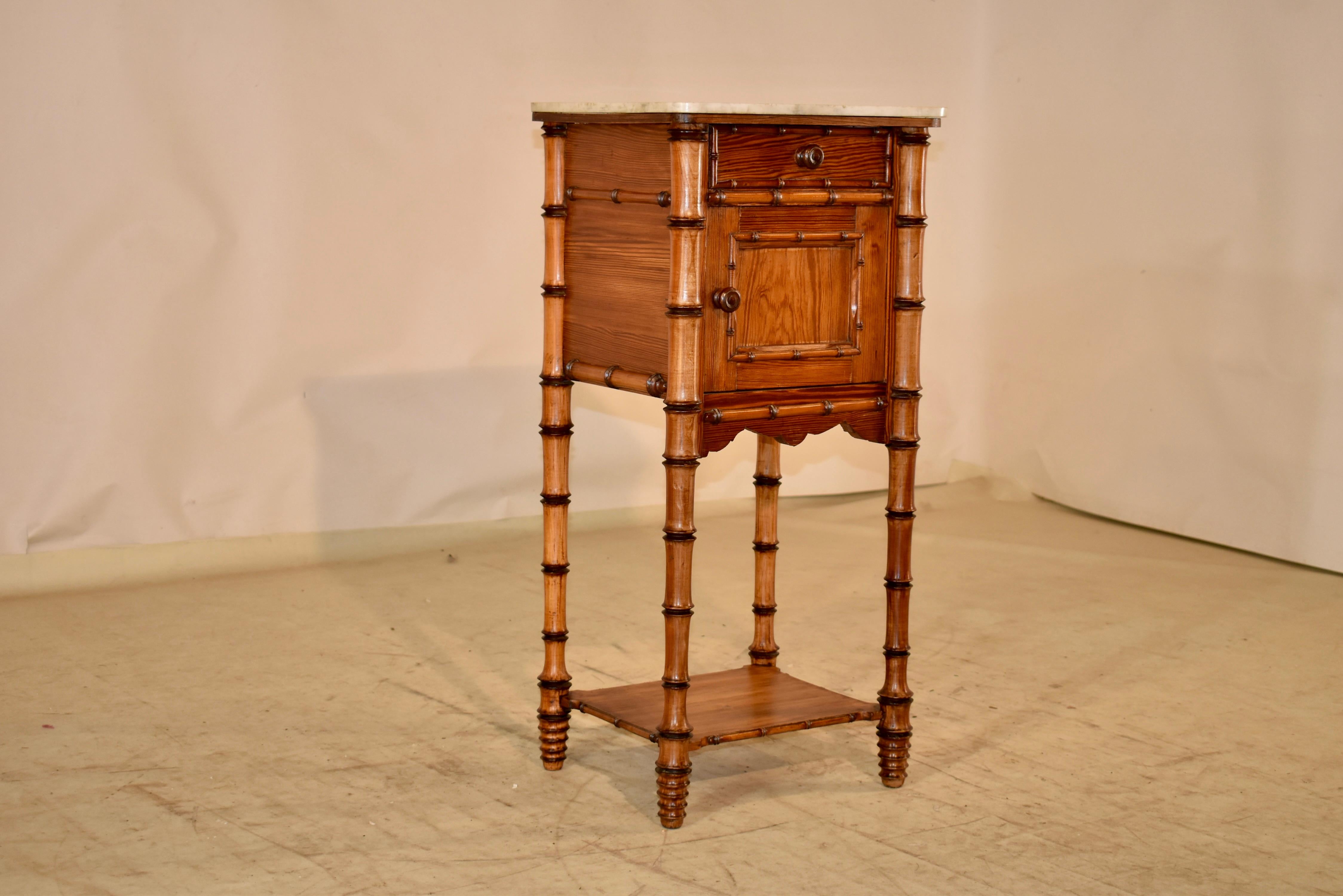 Turned 19th Century Faux Bamboo Side Table For Sale