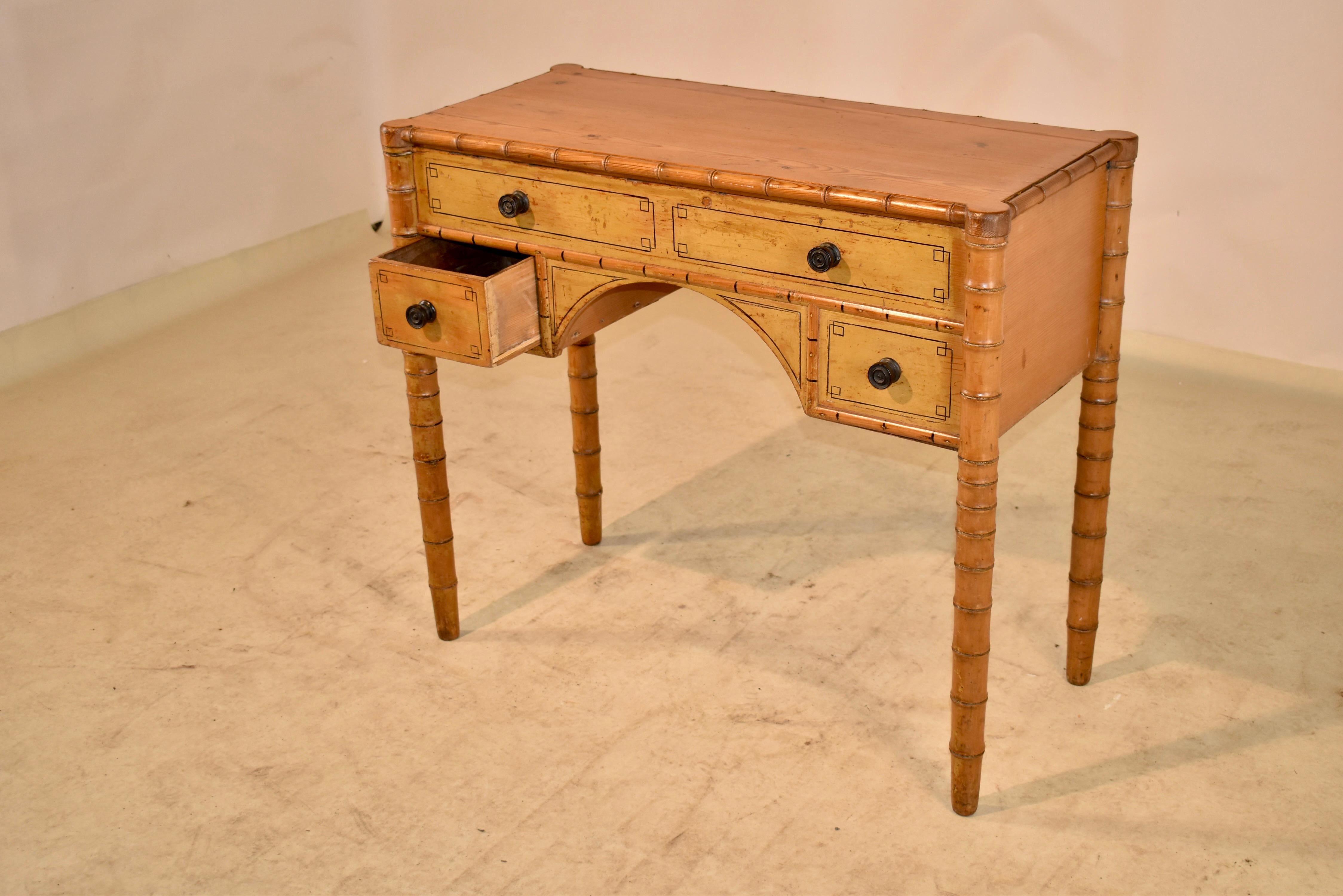 19th Century Faux Bamboo Side Table 1