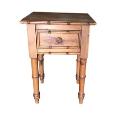 19th Century Faux Bamboo Side Table with Drawer