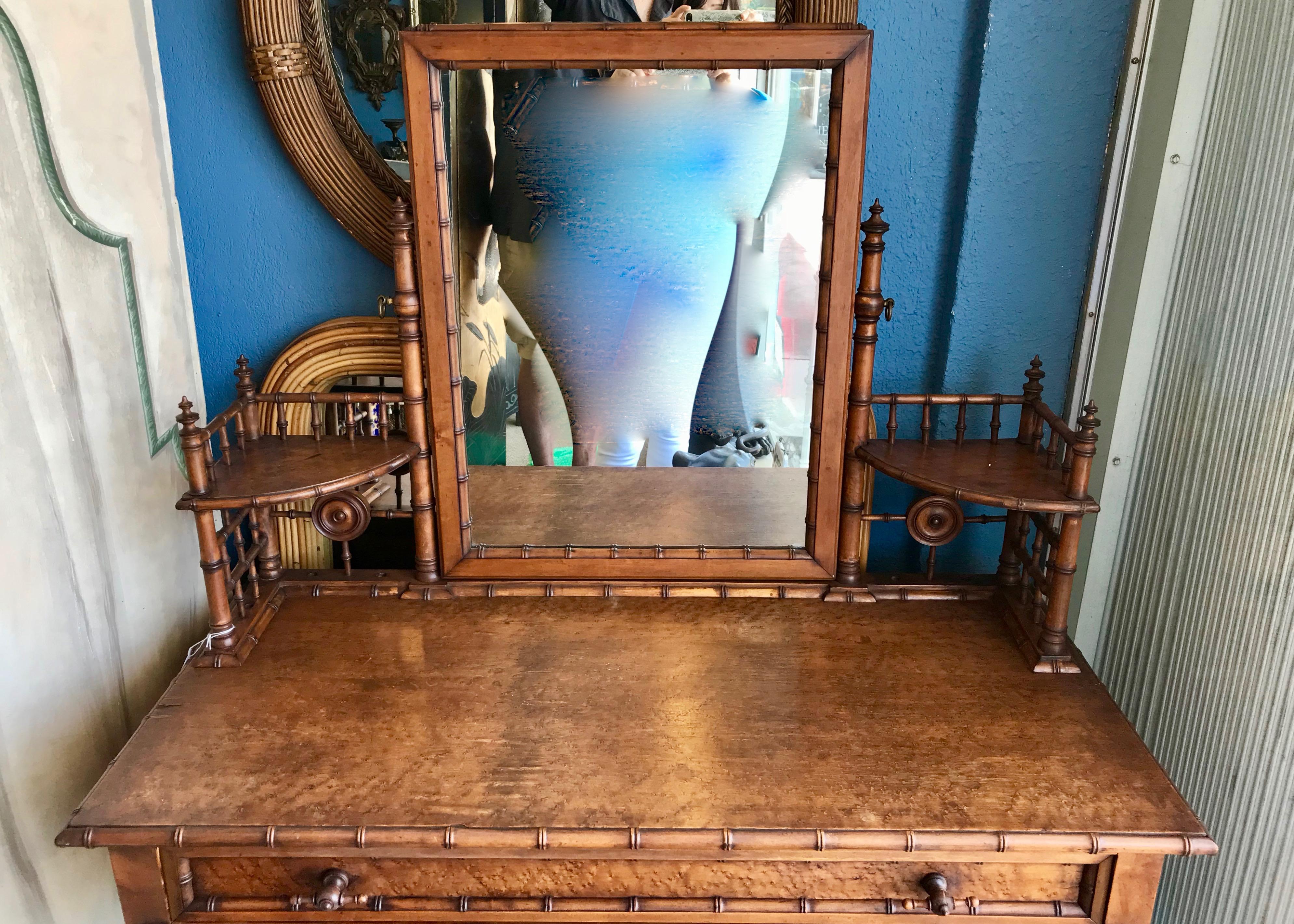 19th Century Faux Bamboo Vanity Attributed to Horner 2