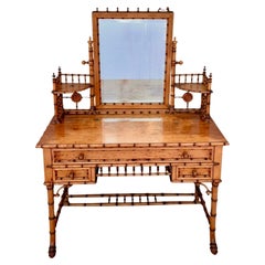 19th Century Faux Bamboo Vanity Attributed to Horner