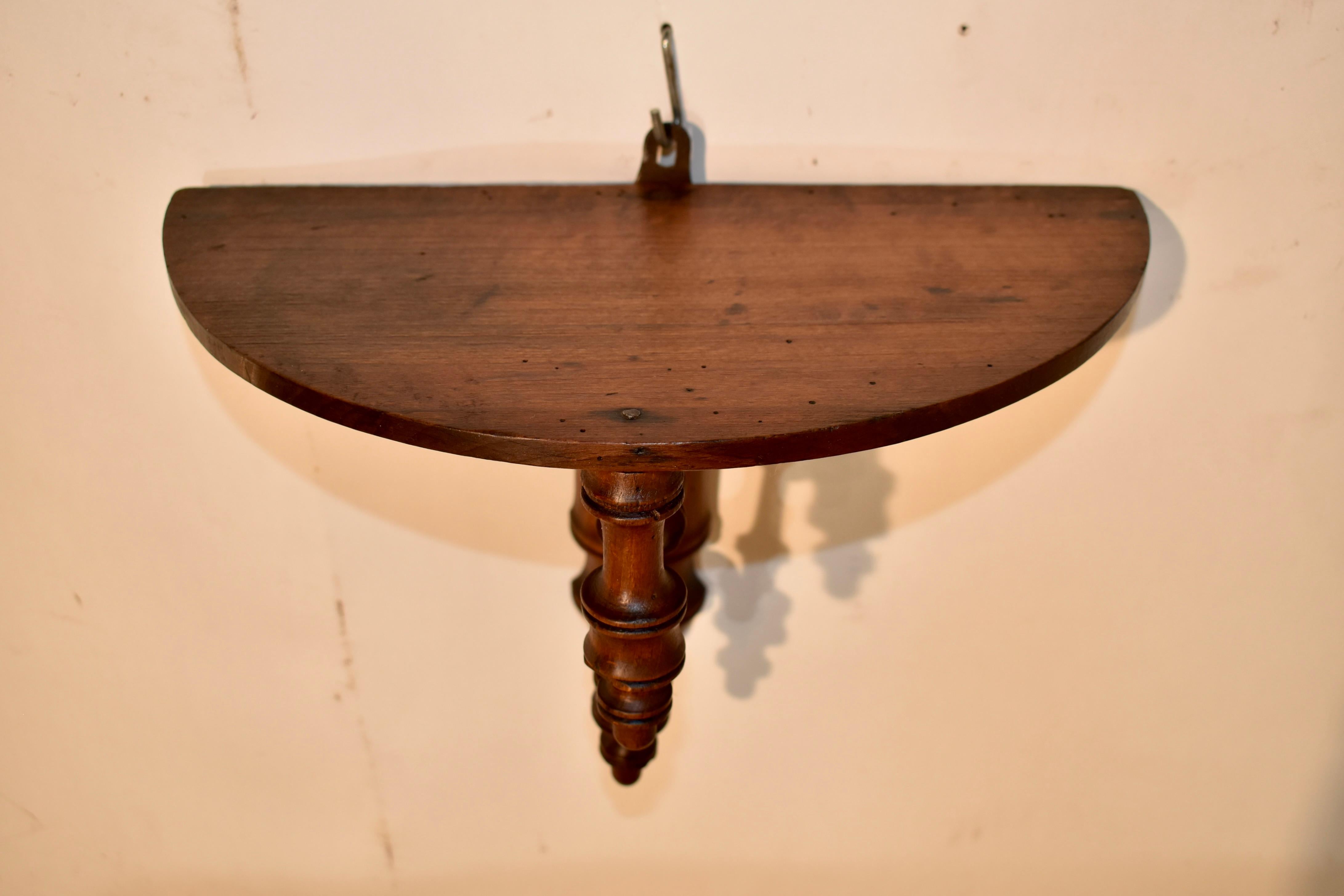Turned 19th Century Faux Bamboo Wall Bracket Shelf For Sale