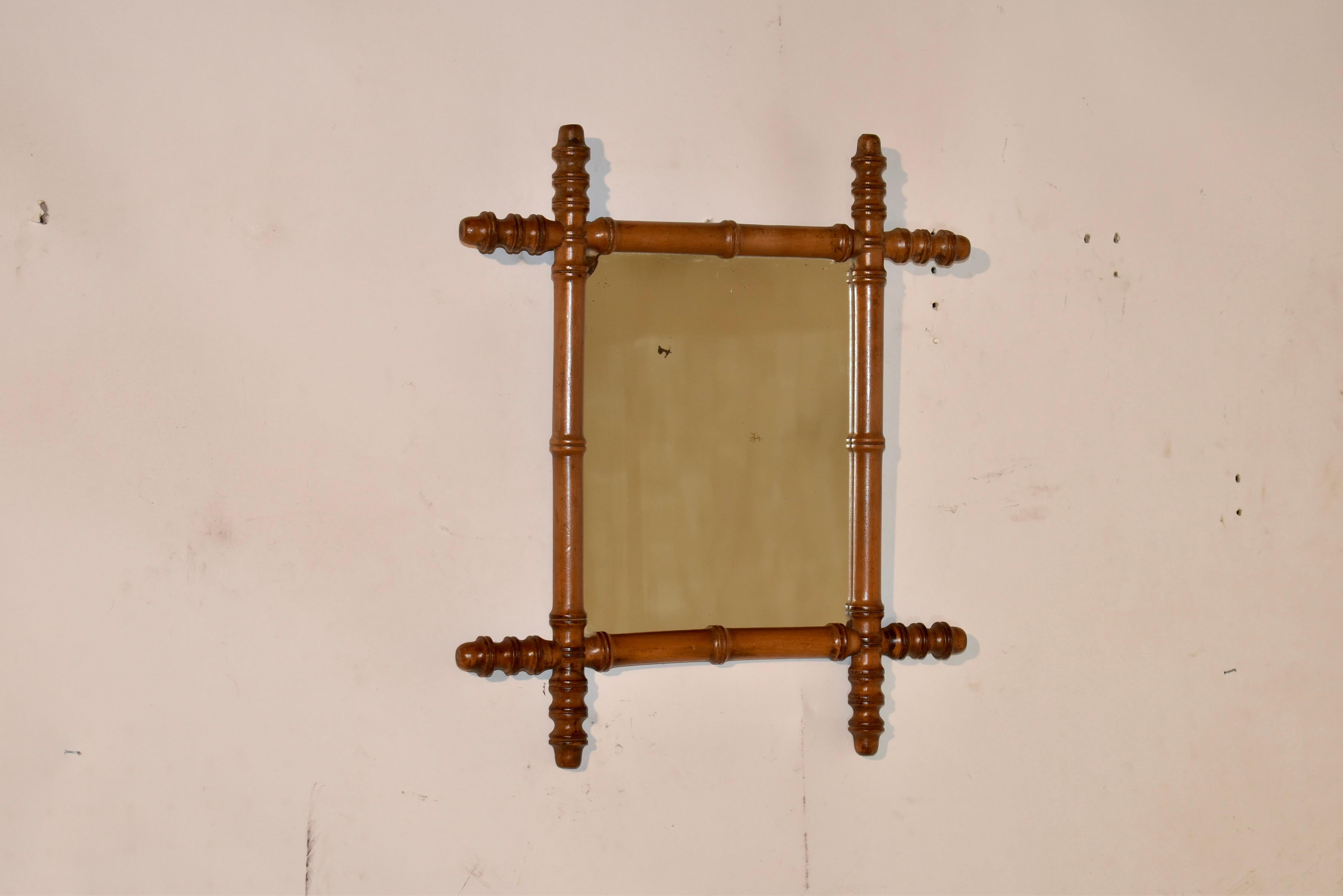 Art Nouveau 19th Century Faux Bamboo Wall Mirror For Sale