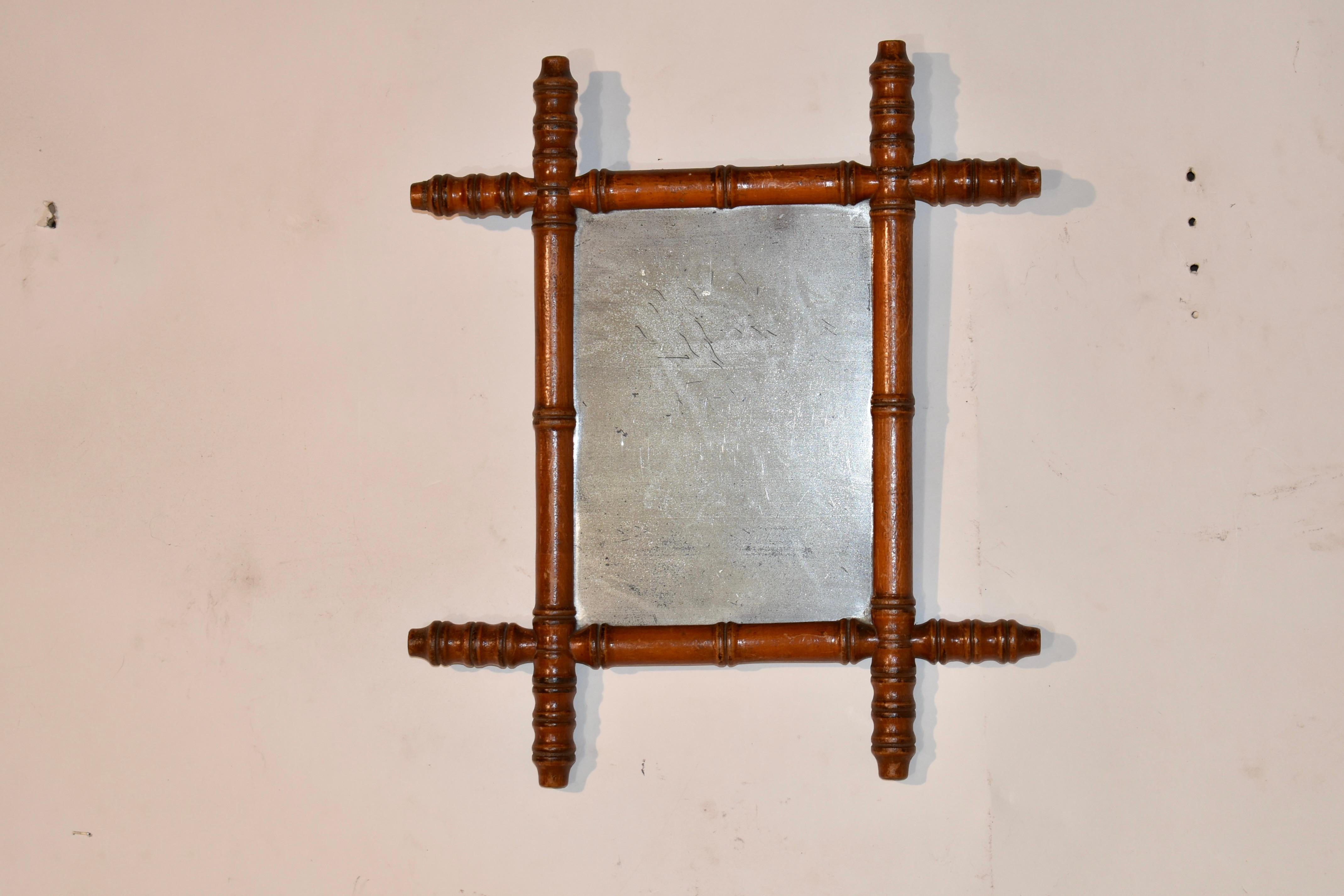 French 19th Century Faux Bamboo Wall Mirror For Sale