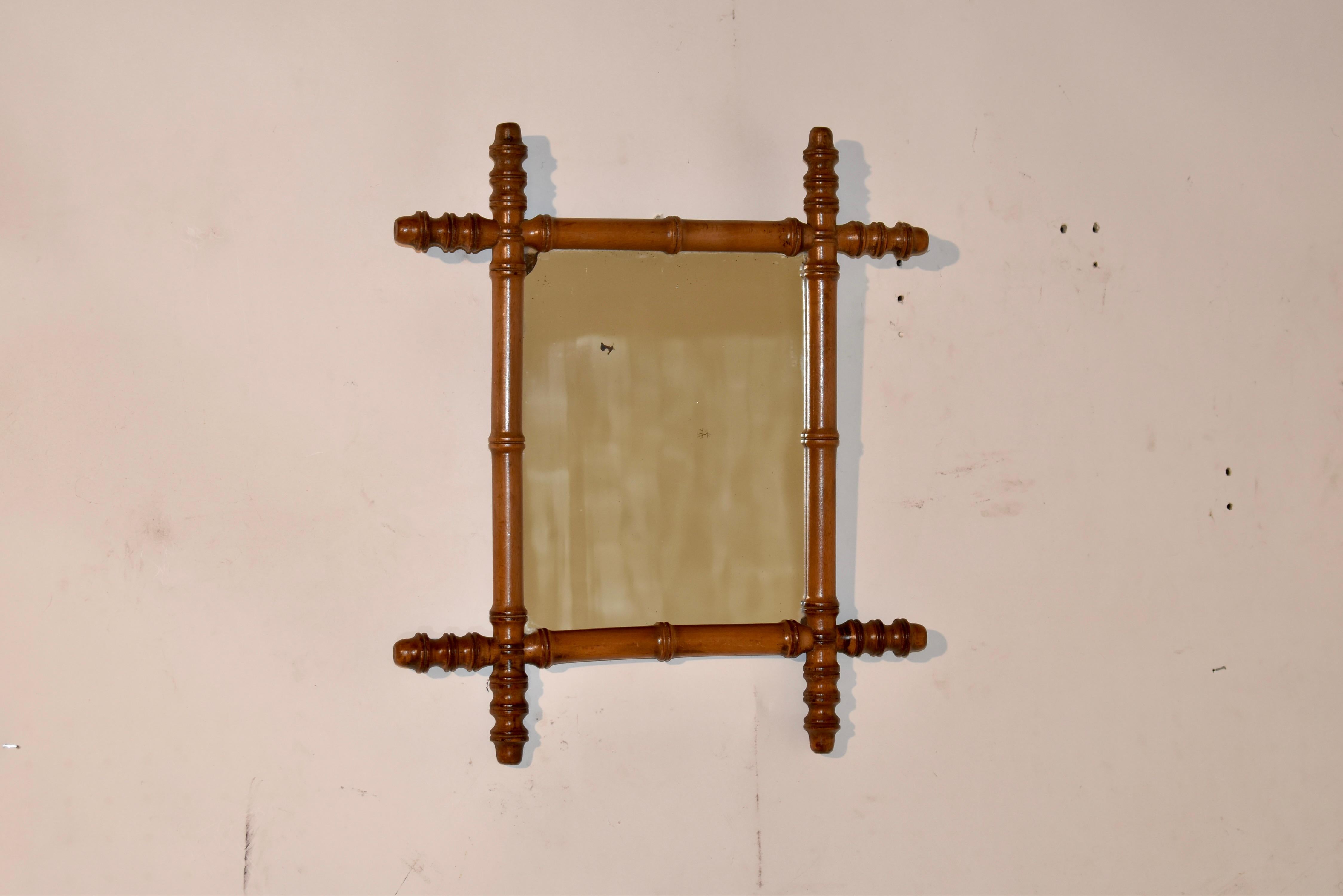 French 19th Century Faux Bamboo Wall Mirror For Sale