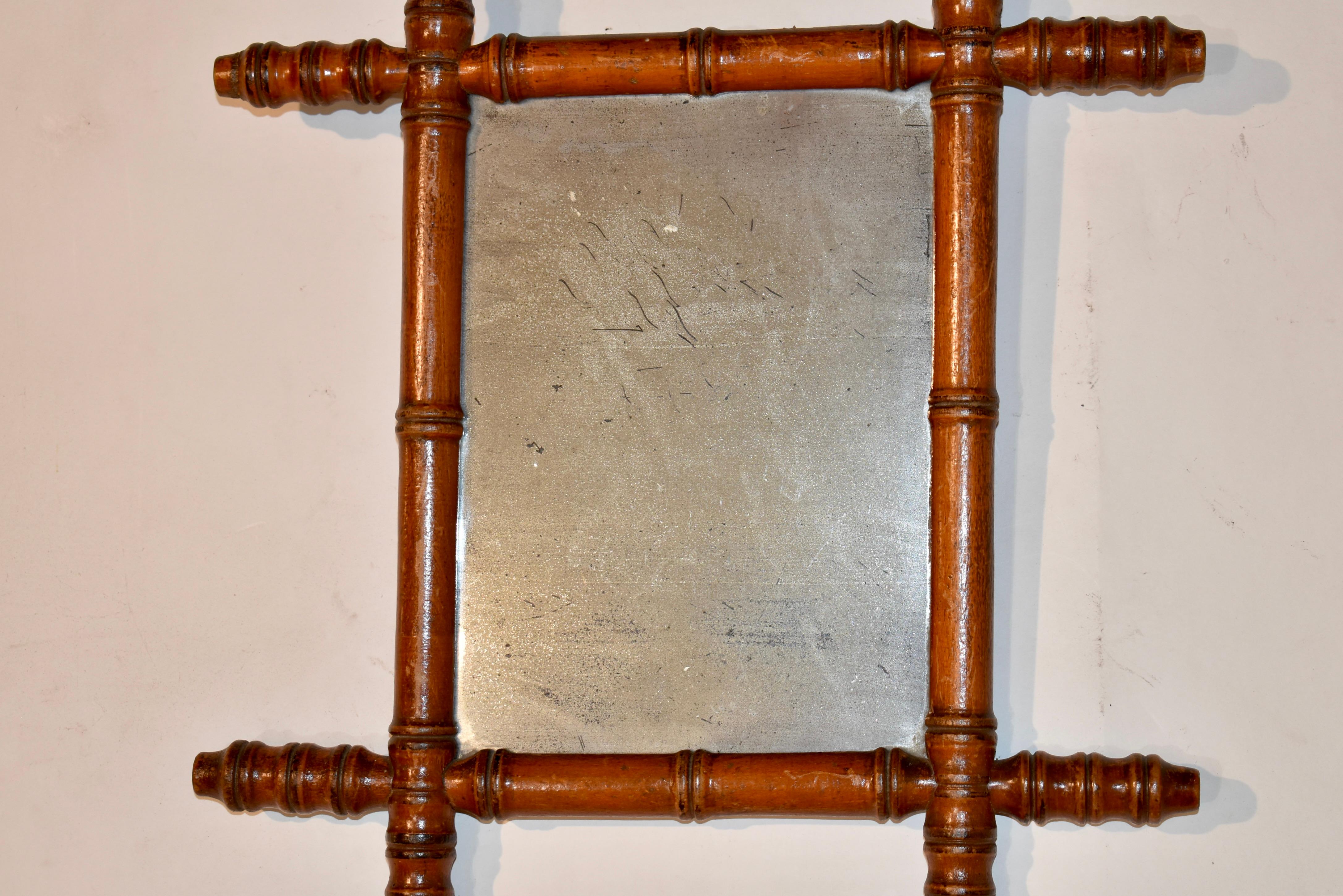 19th Century Faux Bamboo Wall Mirror In Good Condition For Sale In High Point, NC
