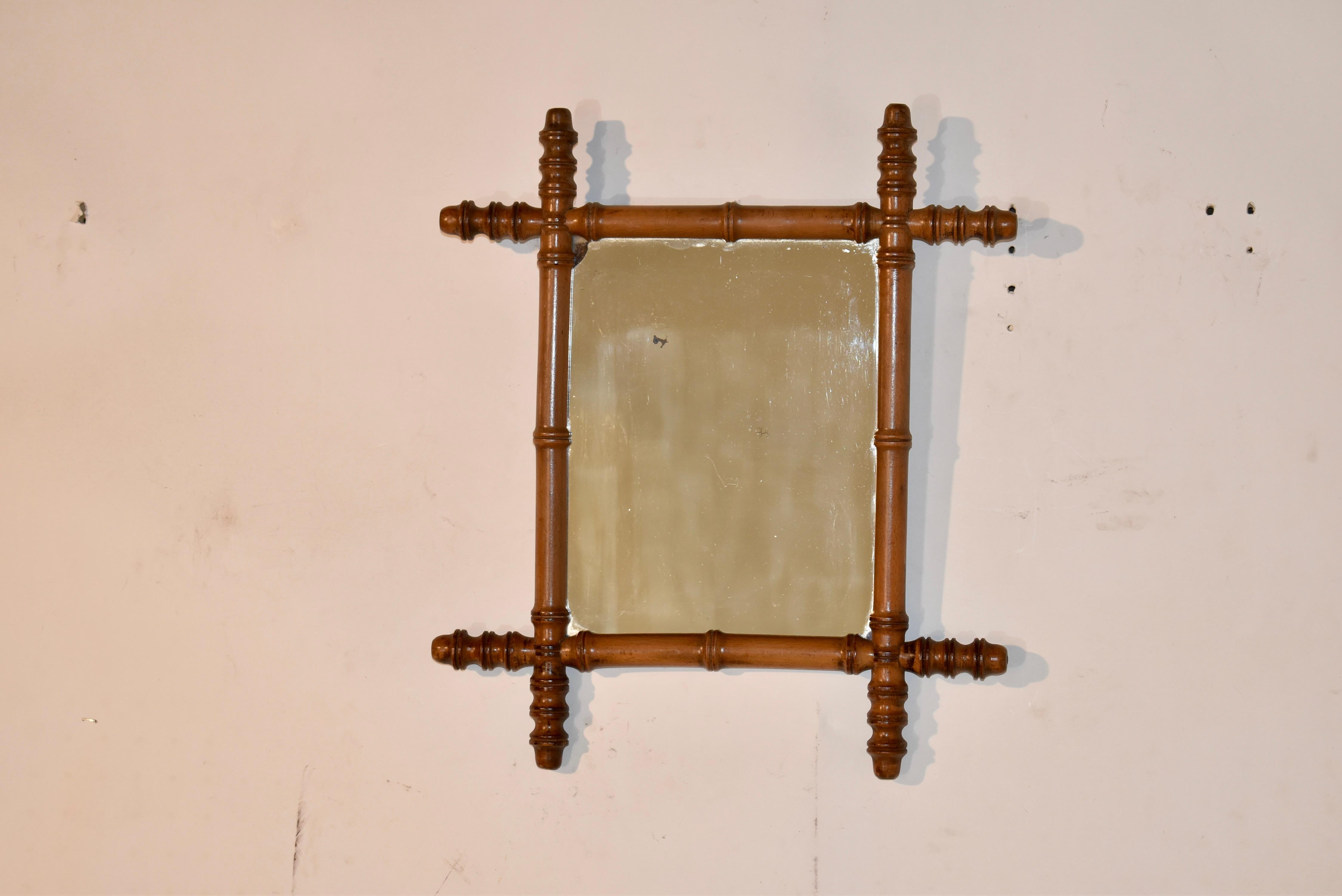 19th Century Faux Bamboo Wall Mirror In Good Condition For Sale In High Point, NC