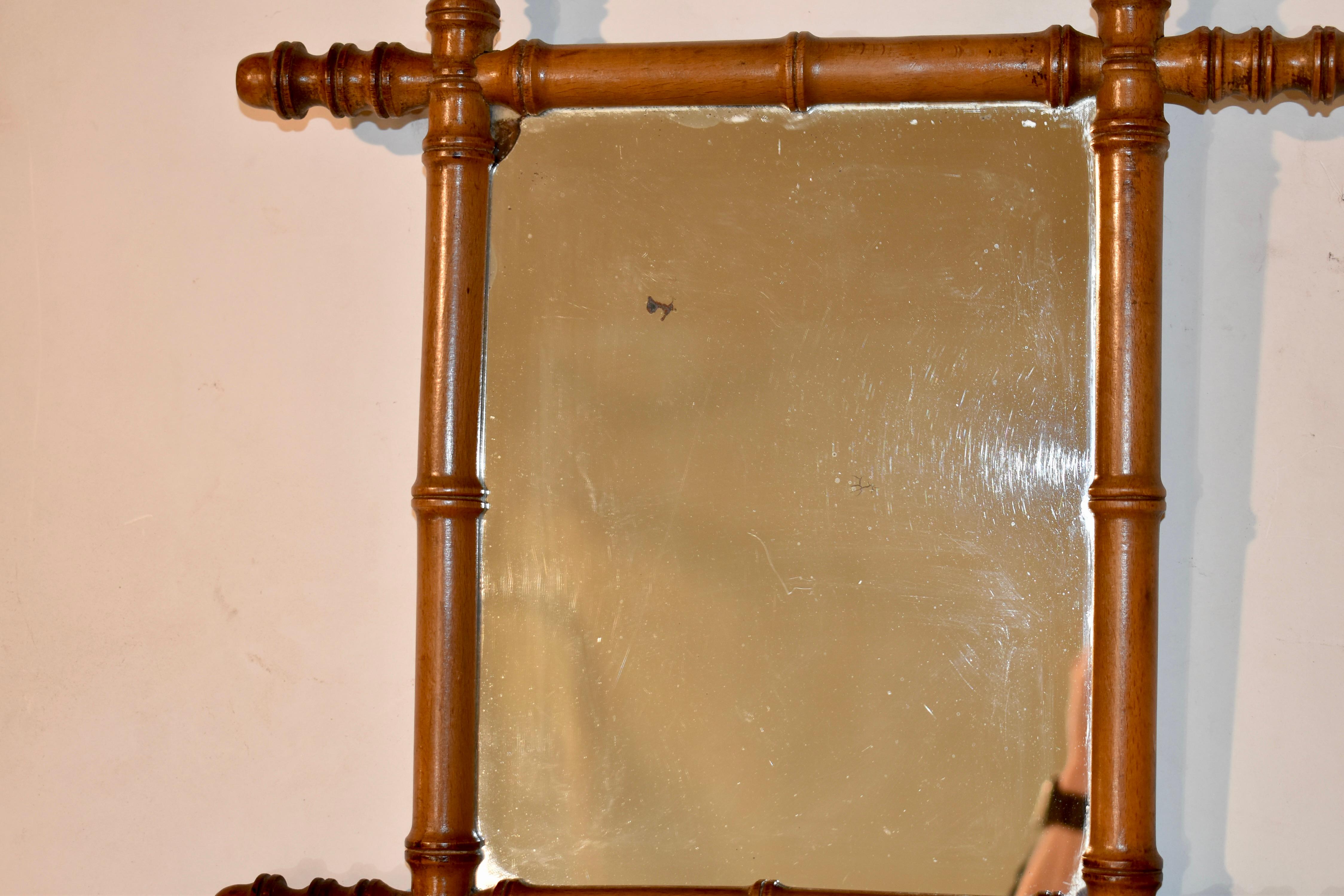 19th Century Faux Bamboo Wall Mirror For Sale 1