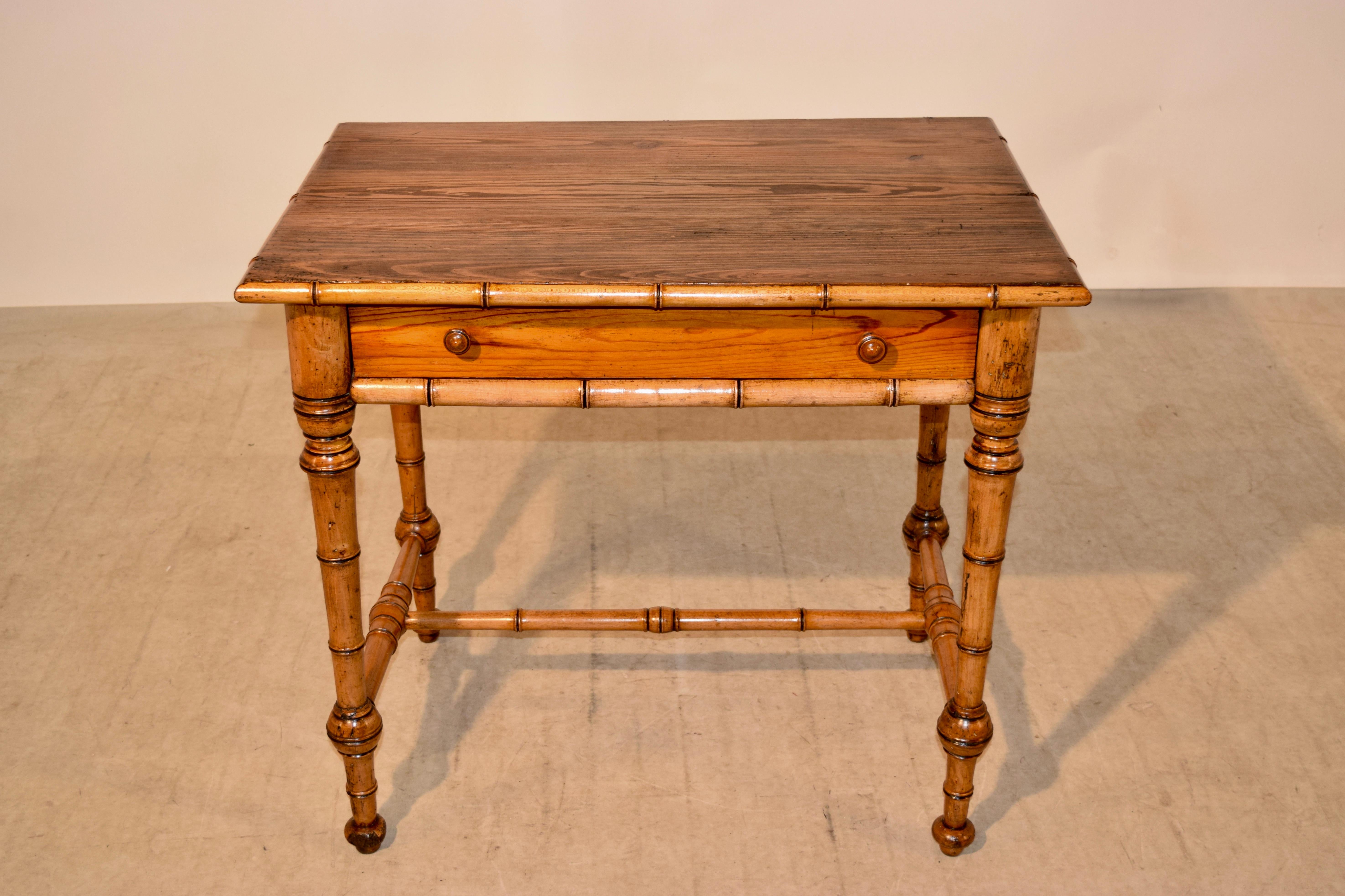 Turned 19th Century Faux Bamboo Writing Desk