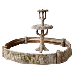 19th Century Faux Bois Fountain & Basin Perimeter