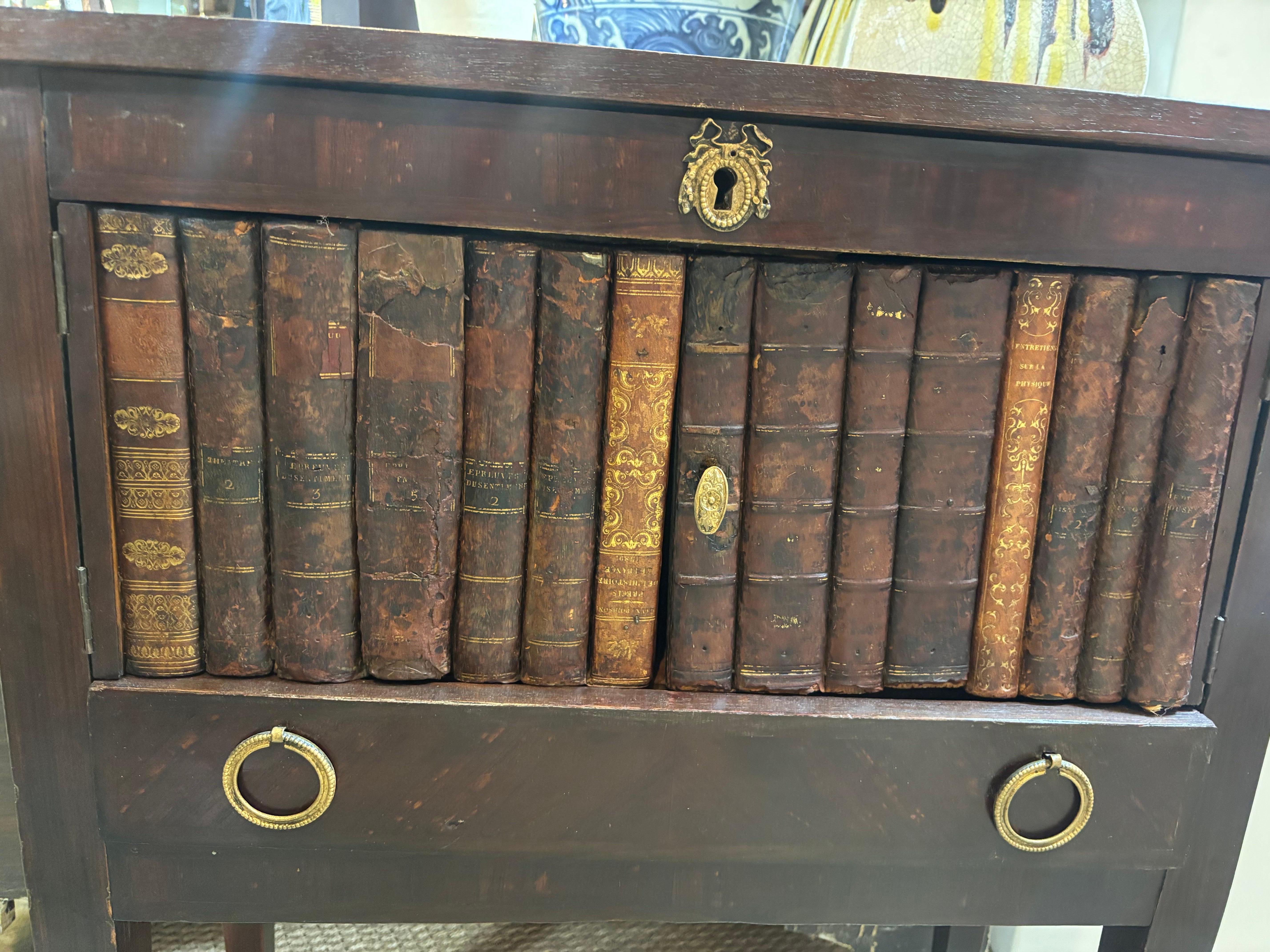 Faux Leather 19th Century Faux-Book english side table For Sale