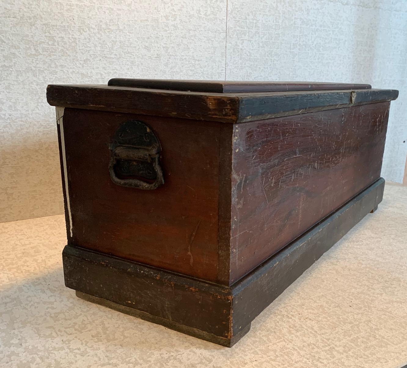 19th Century Faux Grained Carpenters Chest 3