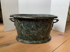 19th Century Faux Marble Tole Footbath with Handles