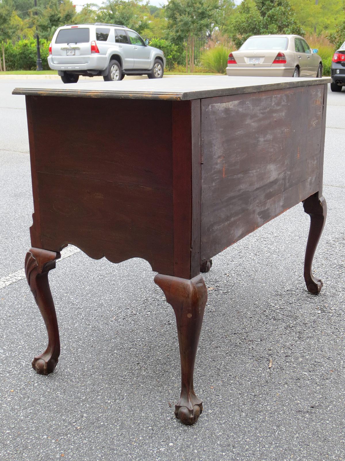 19th Century Faux Marble-Top Lowboy with Ball and Claw Feet For Sale 4